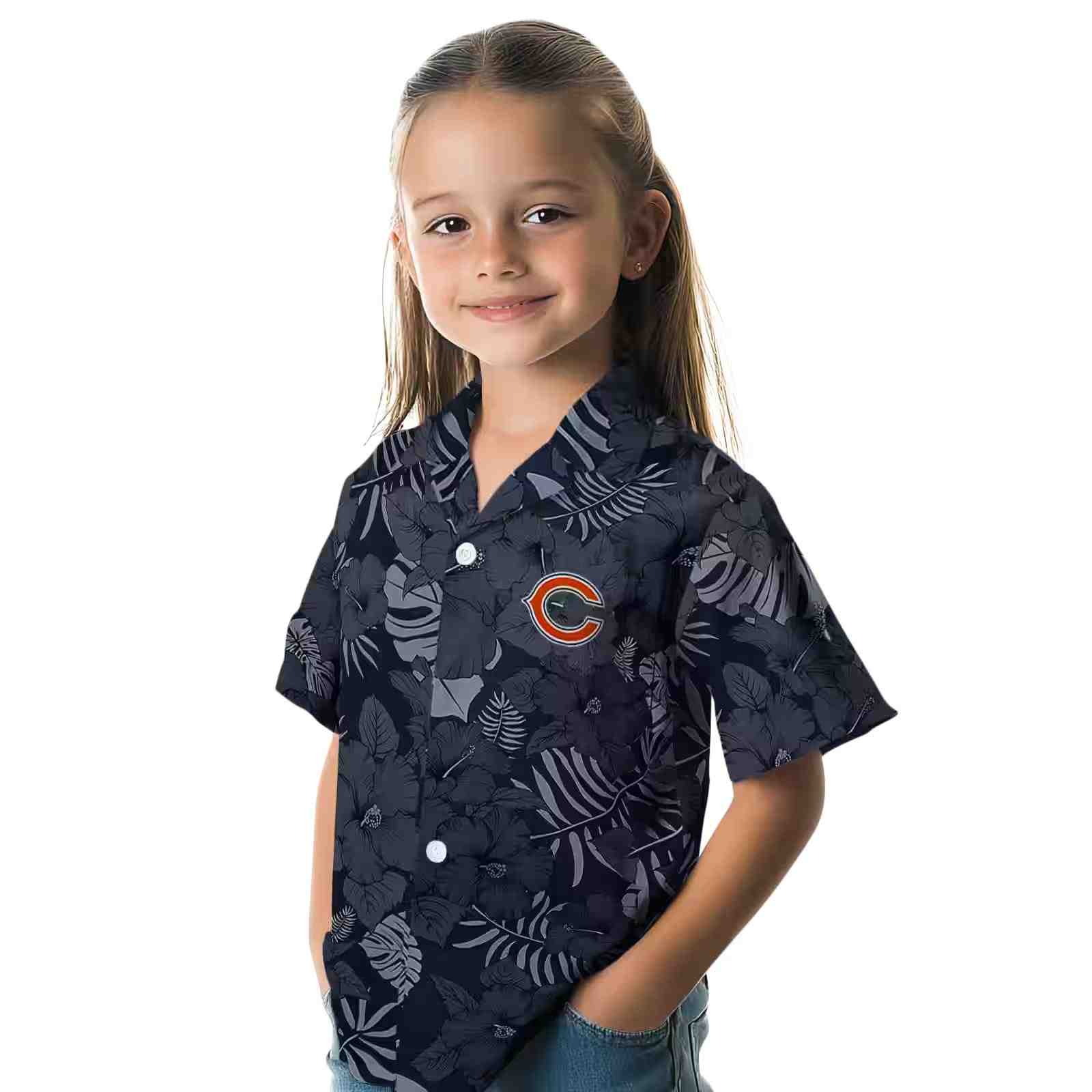 chicago bears jungle vibes blue hawaiian shirt premium grade