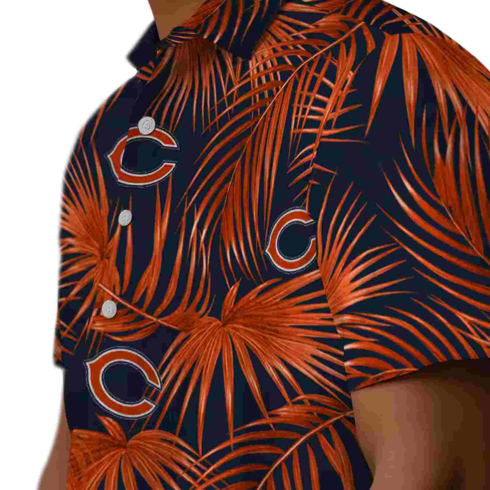 chicago bears leafy palms blue hawaiian shirt trendy