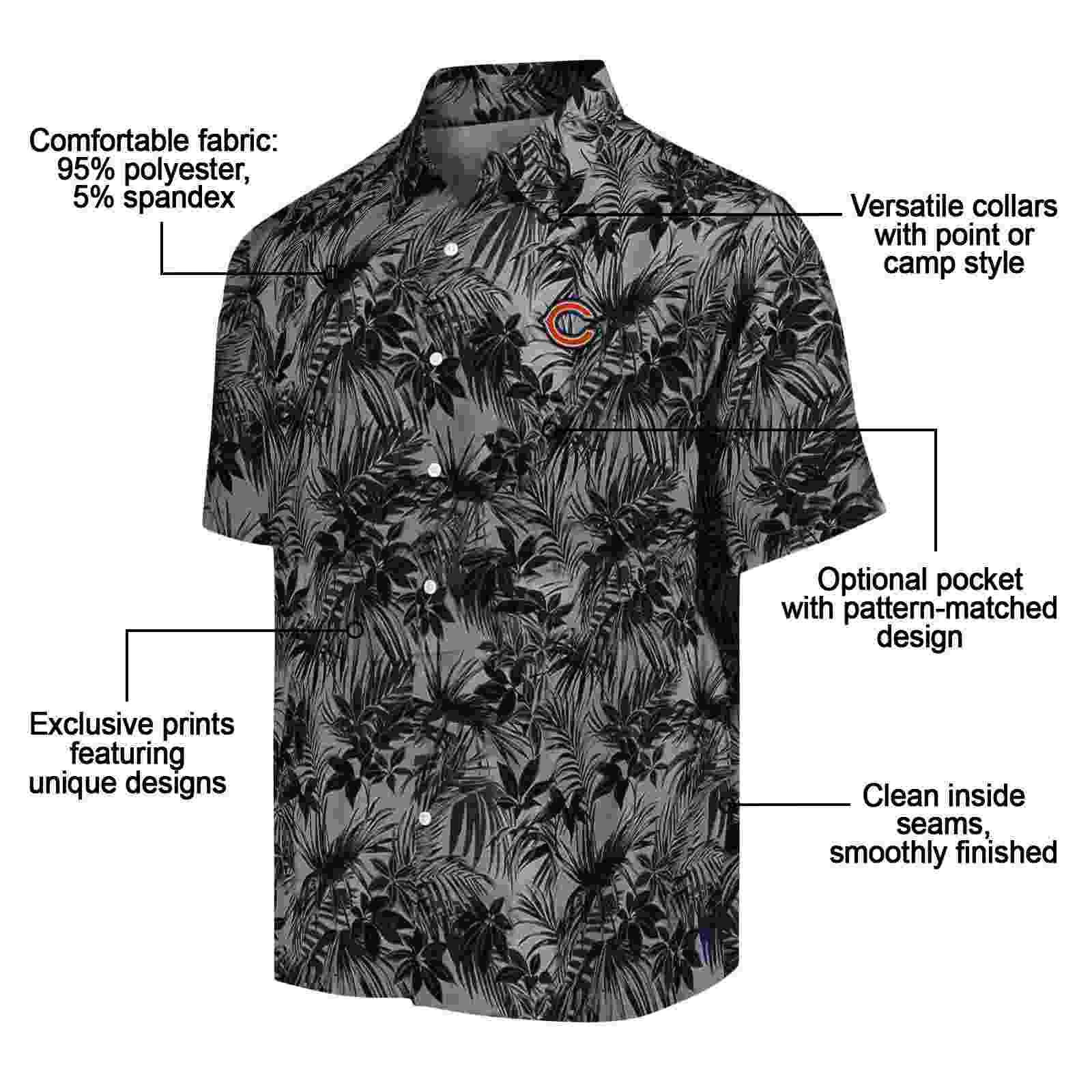 chicago bears leafy pattern blue hawaiian shirt new arrival