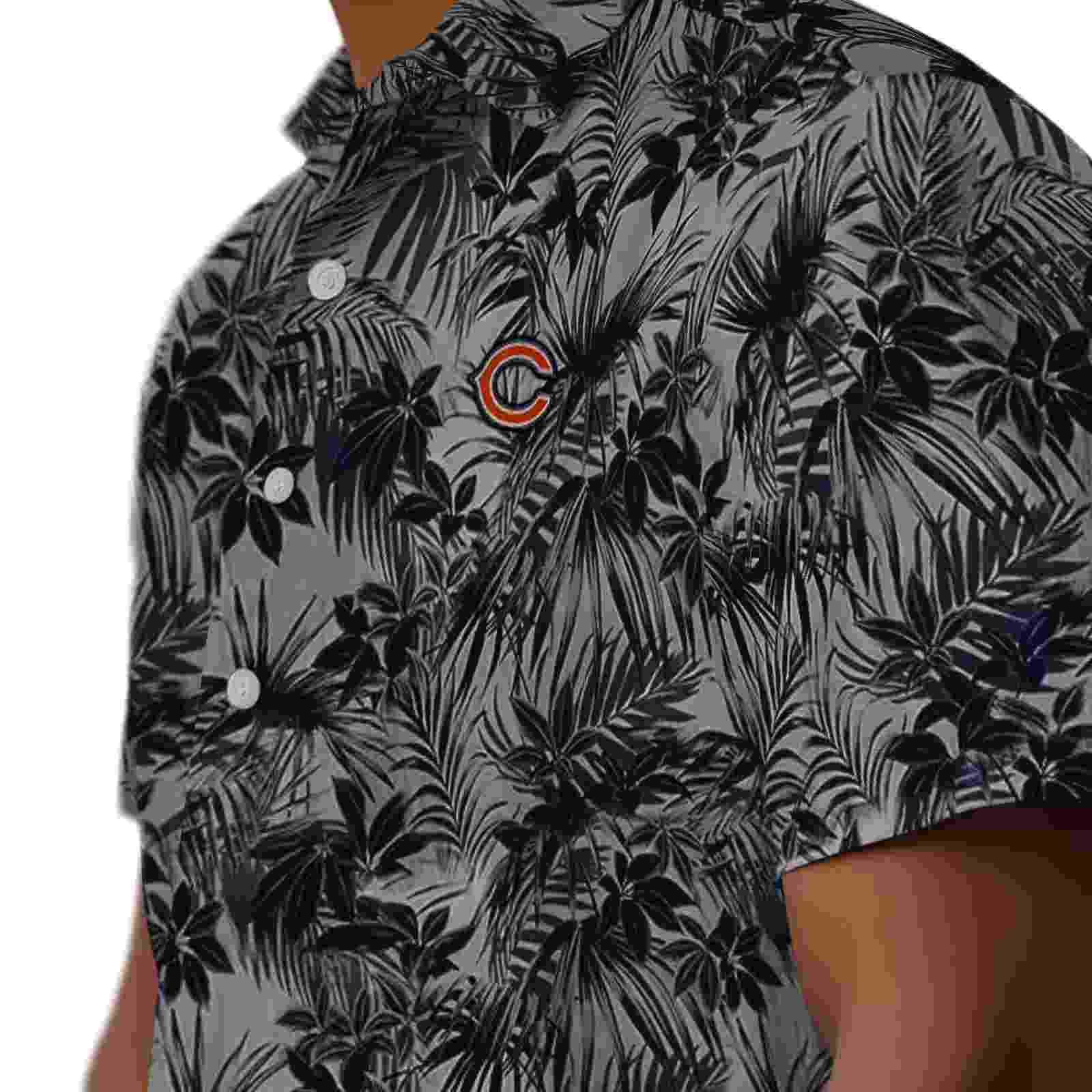 chicago bears leafy pattern blue hawaiian shirt trendy