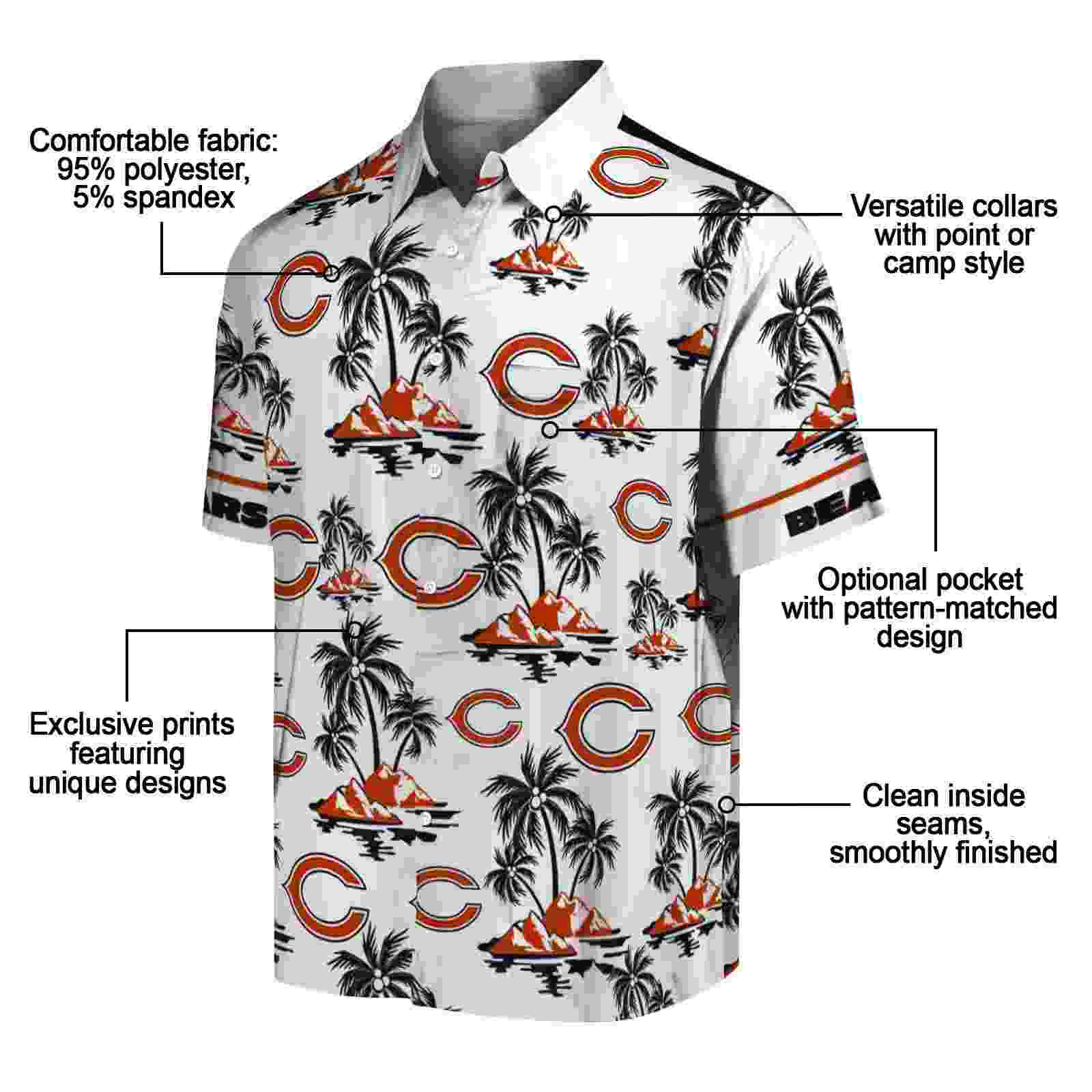 chicago bears palm island print blue white hawaiian shirt new arrival