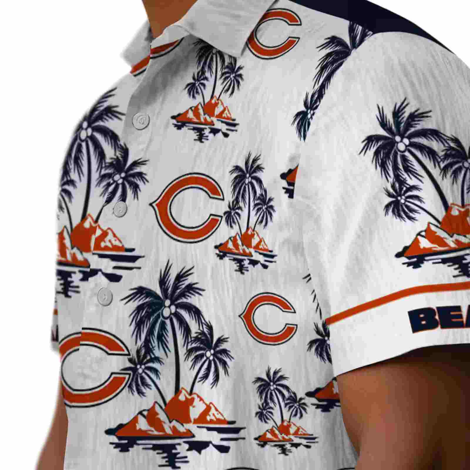 chicago bears palm island print blue white hawaiian shirt trendy