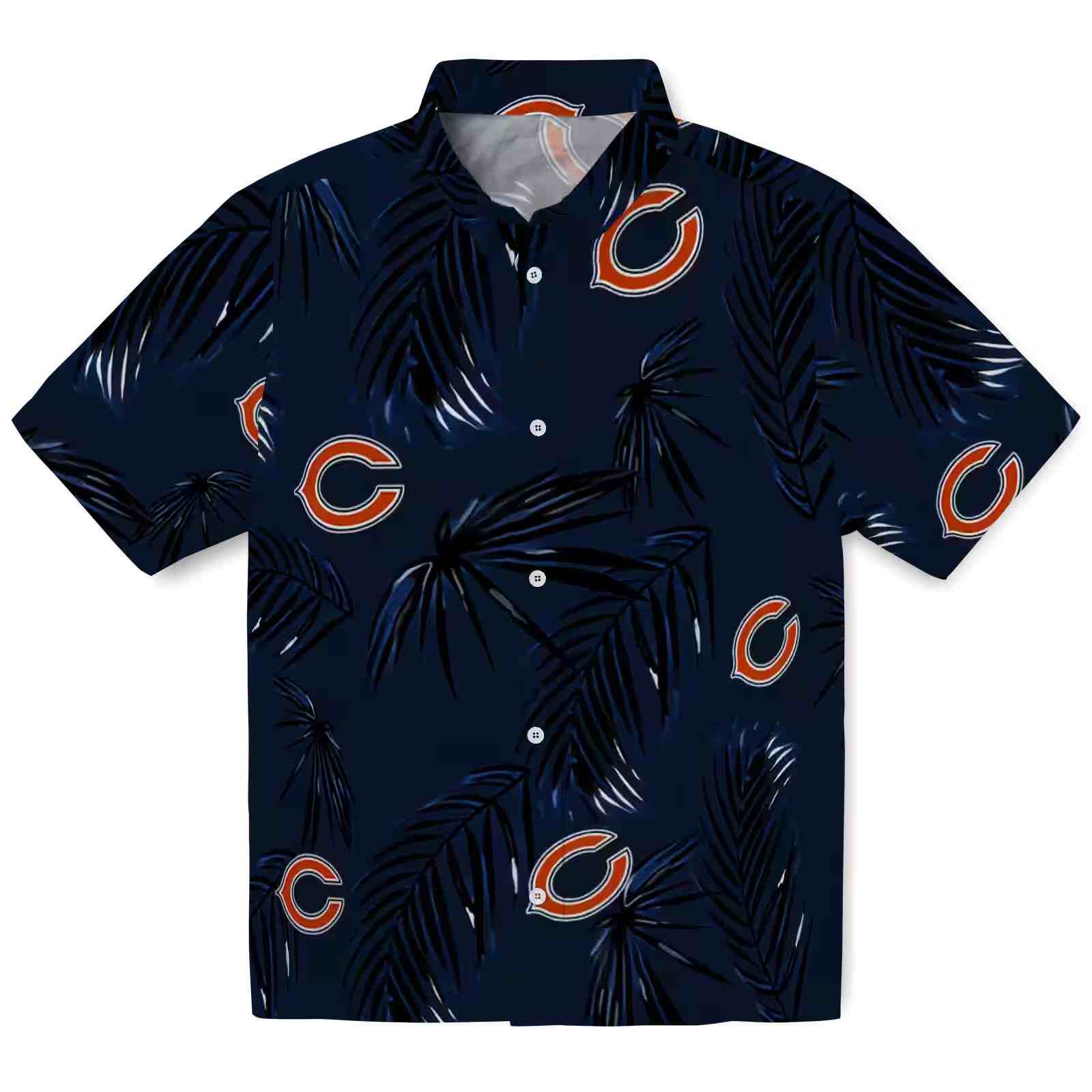 Chicago Bears Palm Leaf Blue Hawaiian Shirt