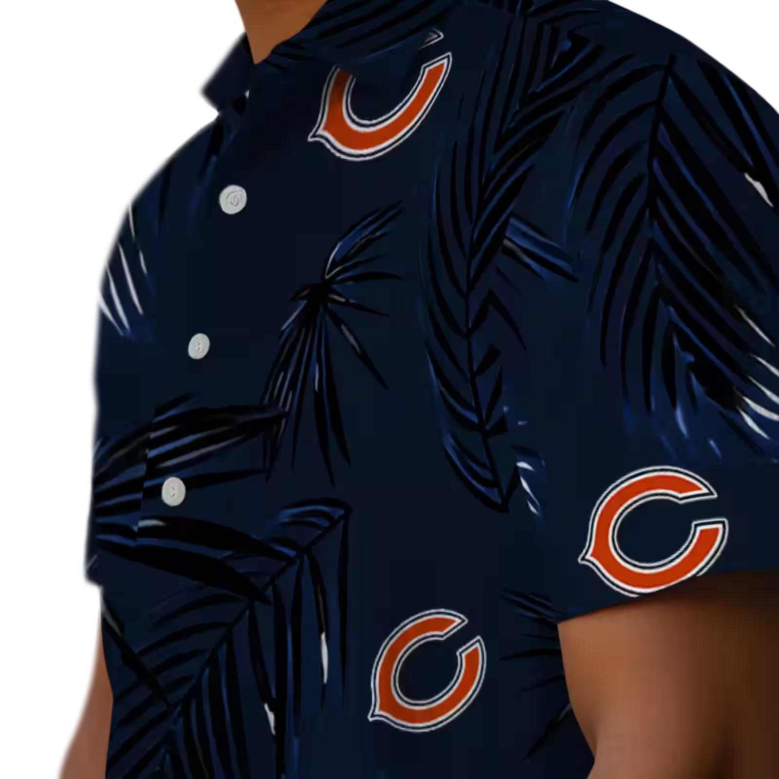 chicago bears palm leaf blue hawaiian shirt trendy