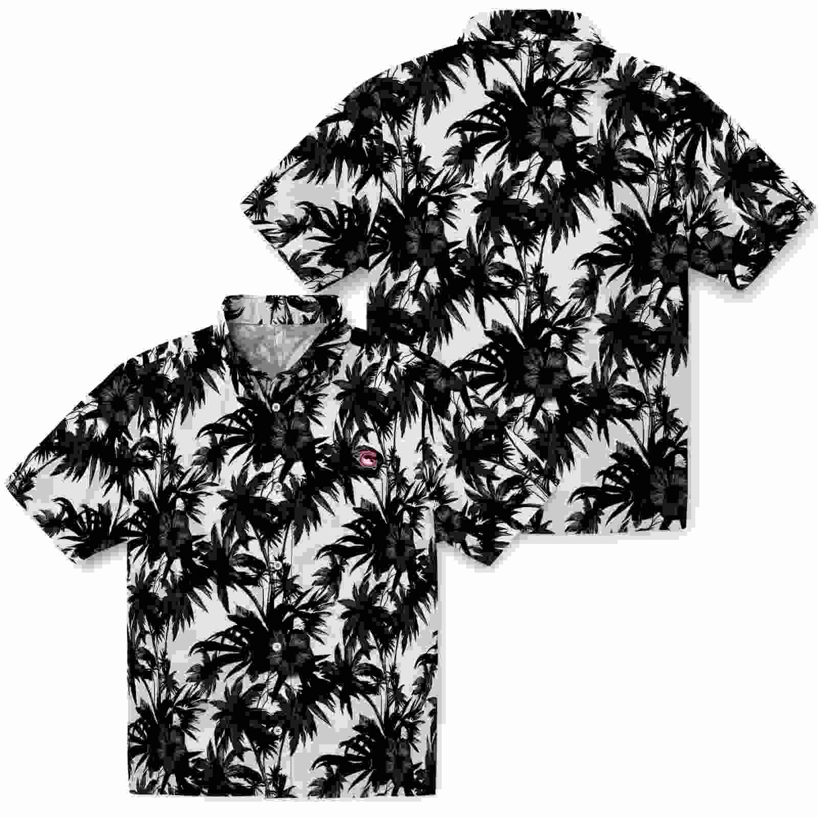 chicago bears palm motifs black white hawaiian shirt high quality