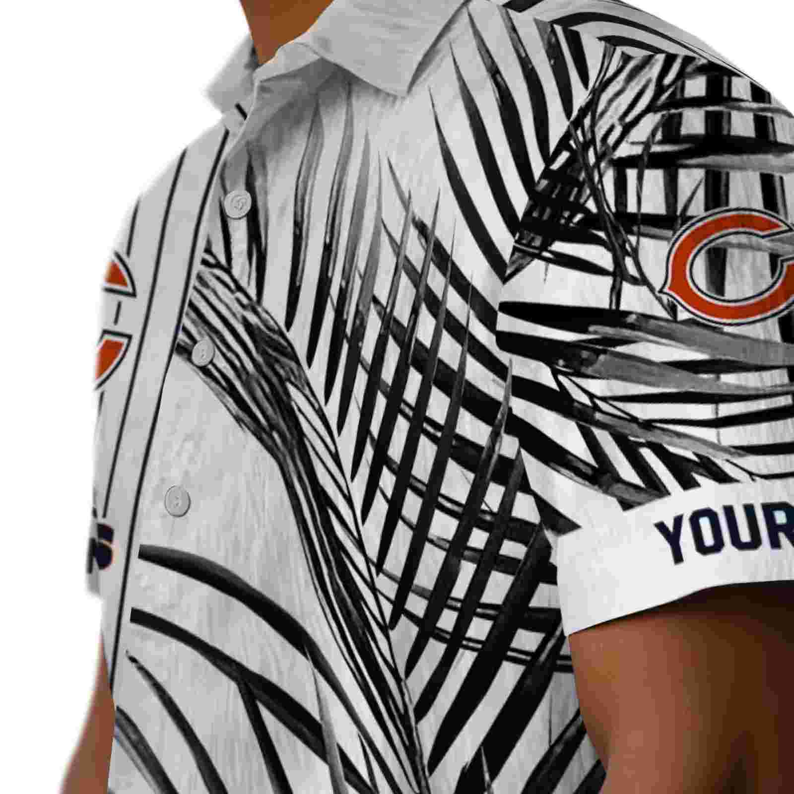 chicago bears palm stripes blue black white hawaiian shirt trendy