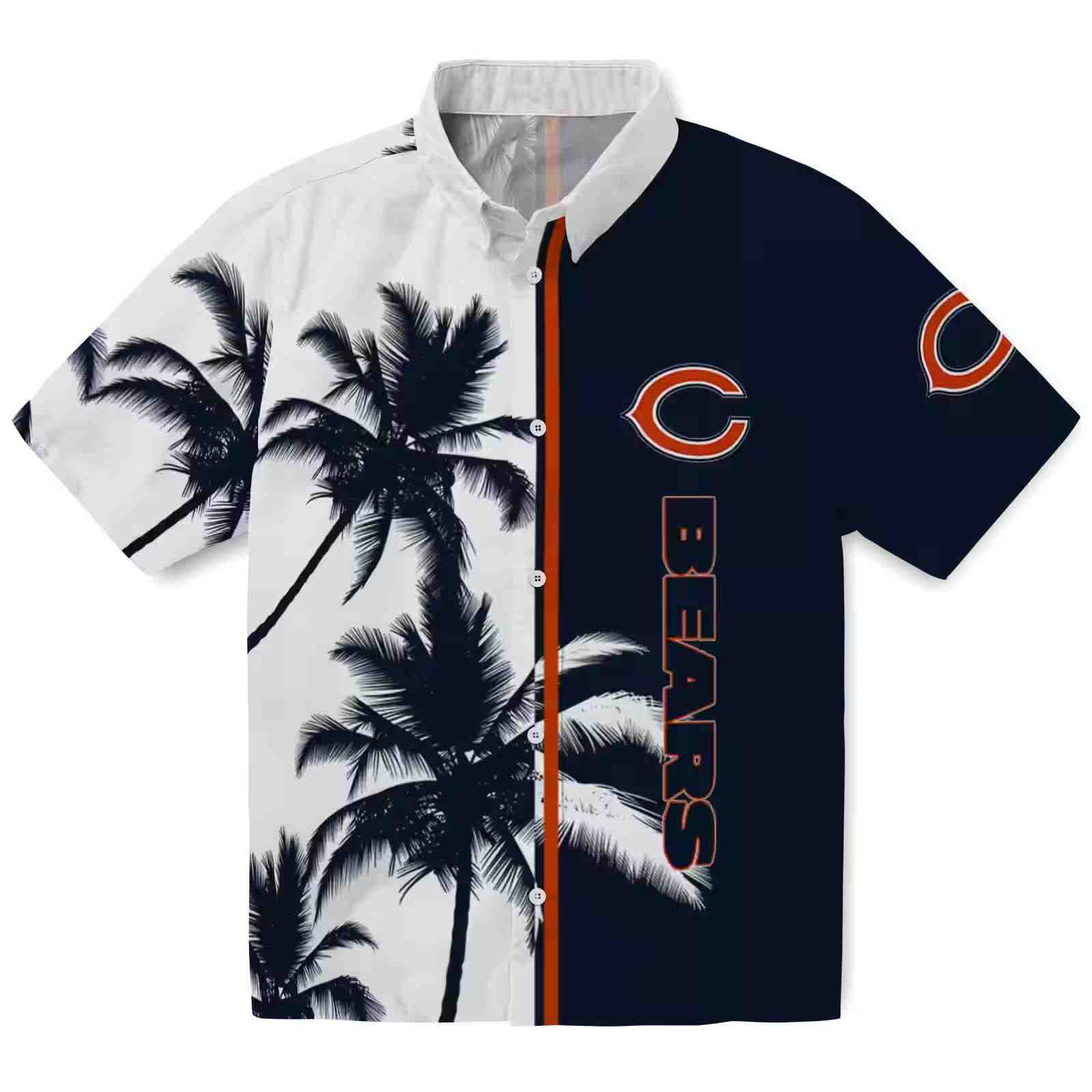 Chicago Bears Palm Trees Blue White Hawaiian Shirt