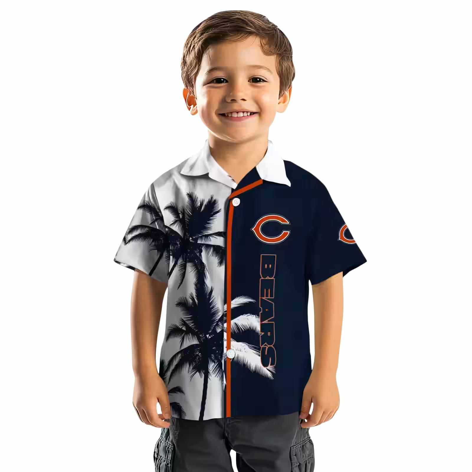 chicago bears palm trees blue white hawaiian shirt top rated