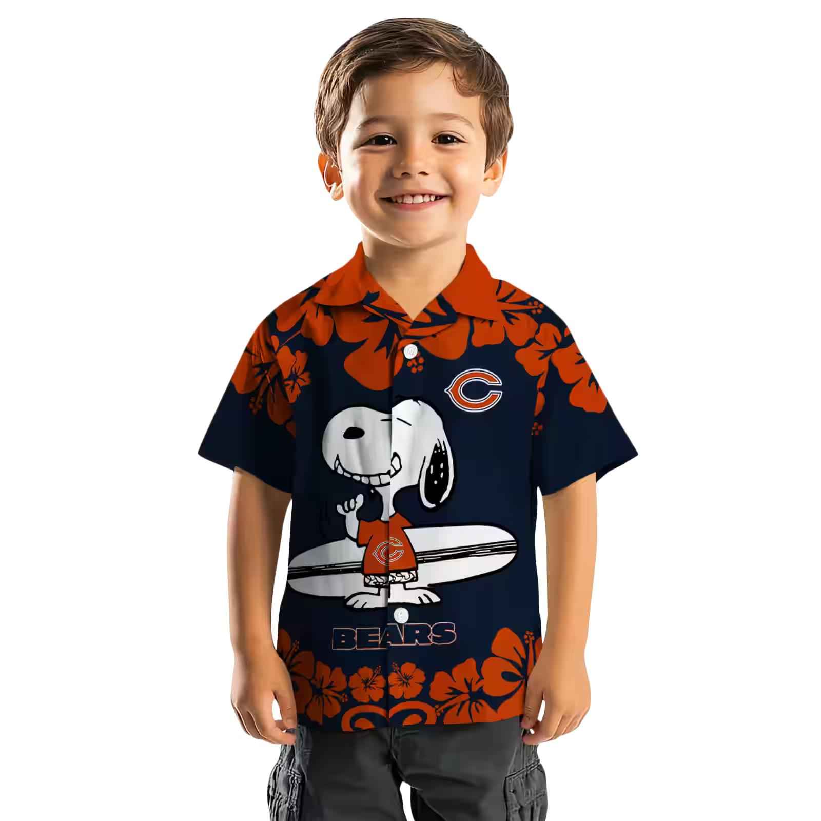 chicago bears snoopy surf blue white hawaiian shirt top rated