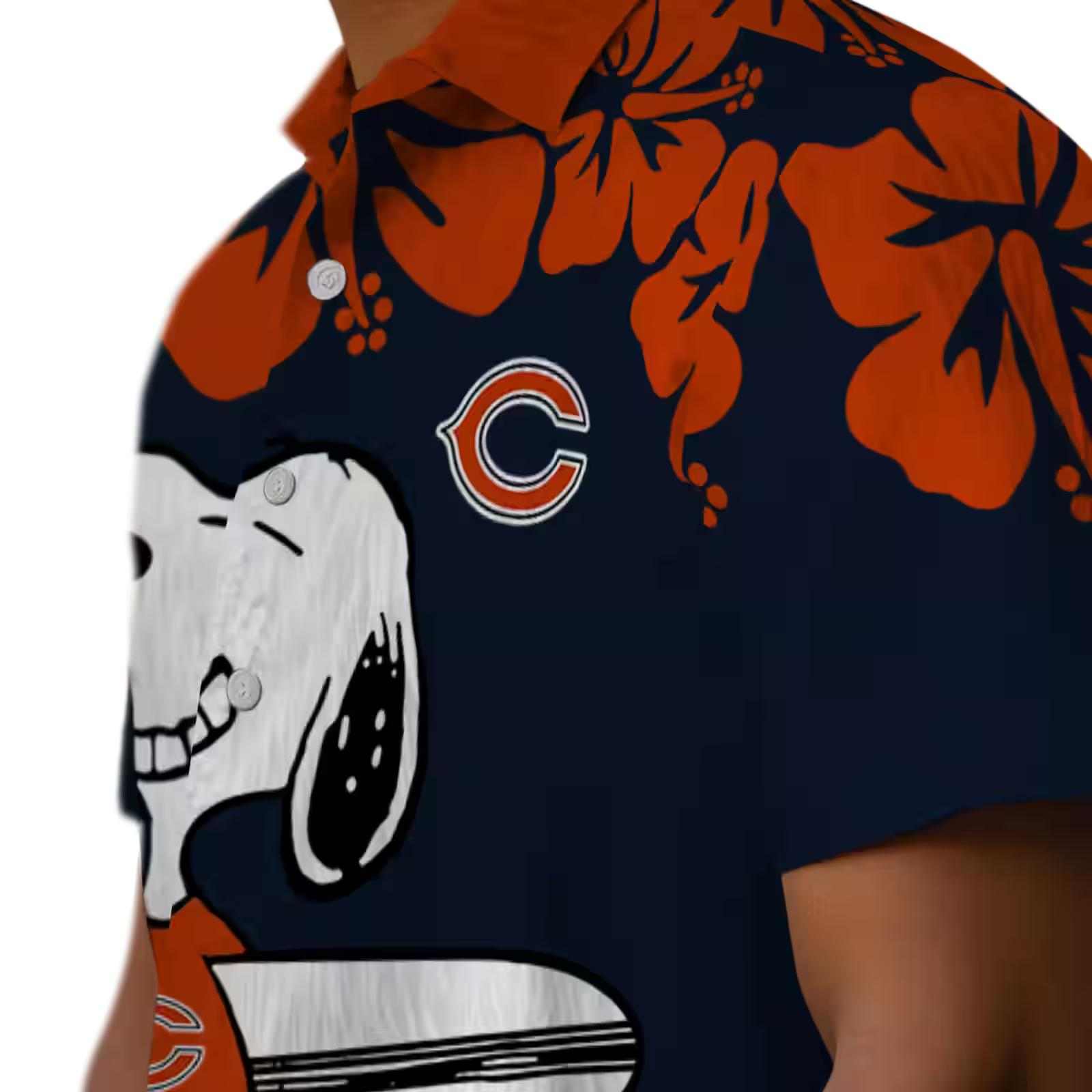 chicago bears snoopy surf blue white hawaiian shirt trendy