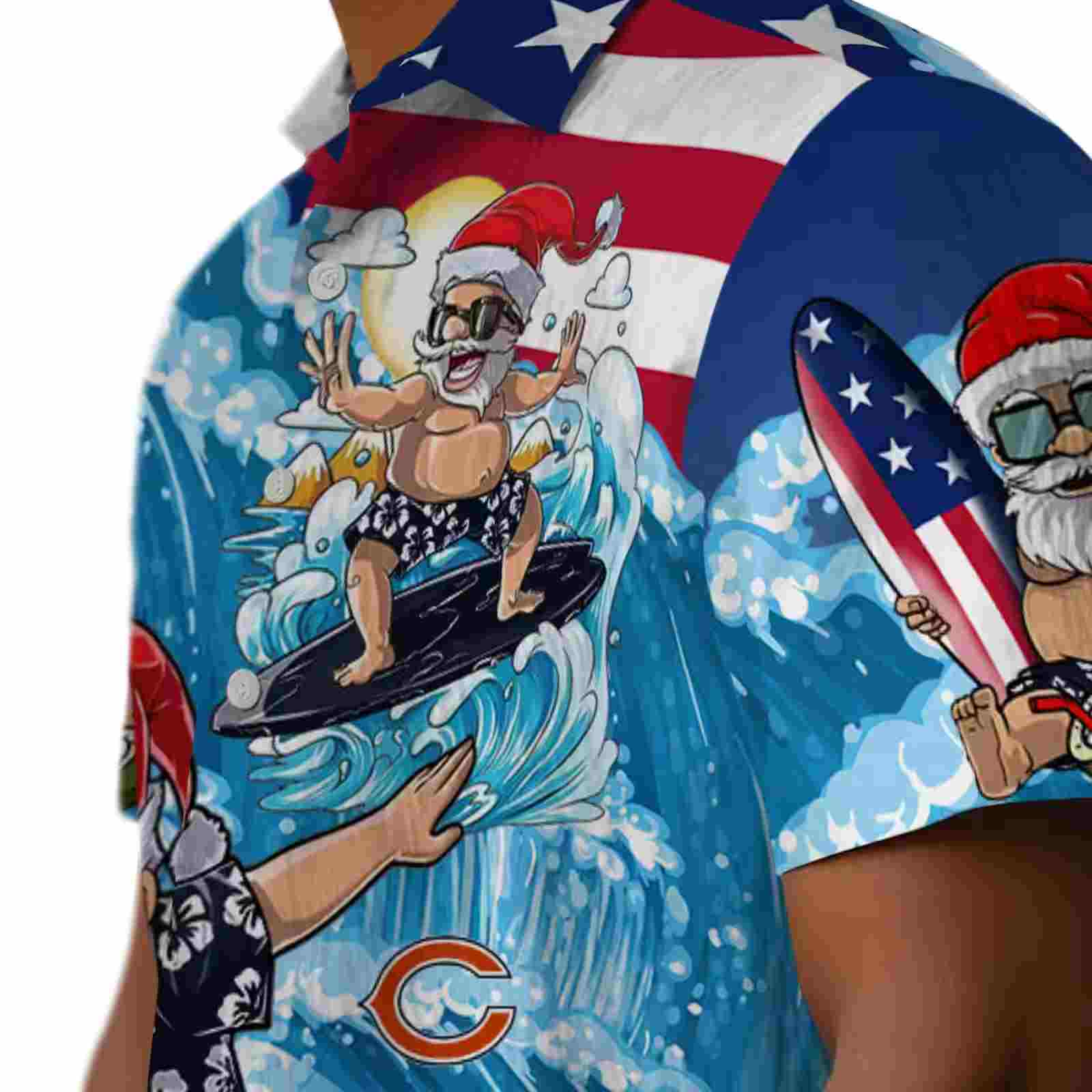 chicago bears surfing santa blue hawaiian shirt trendy