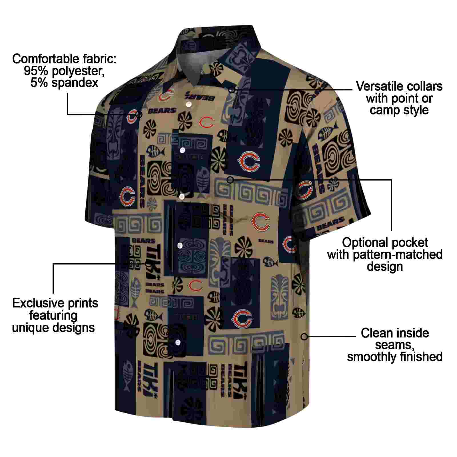 chicago bears tribal symbols blue hawaiian shirt new arrival