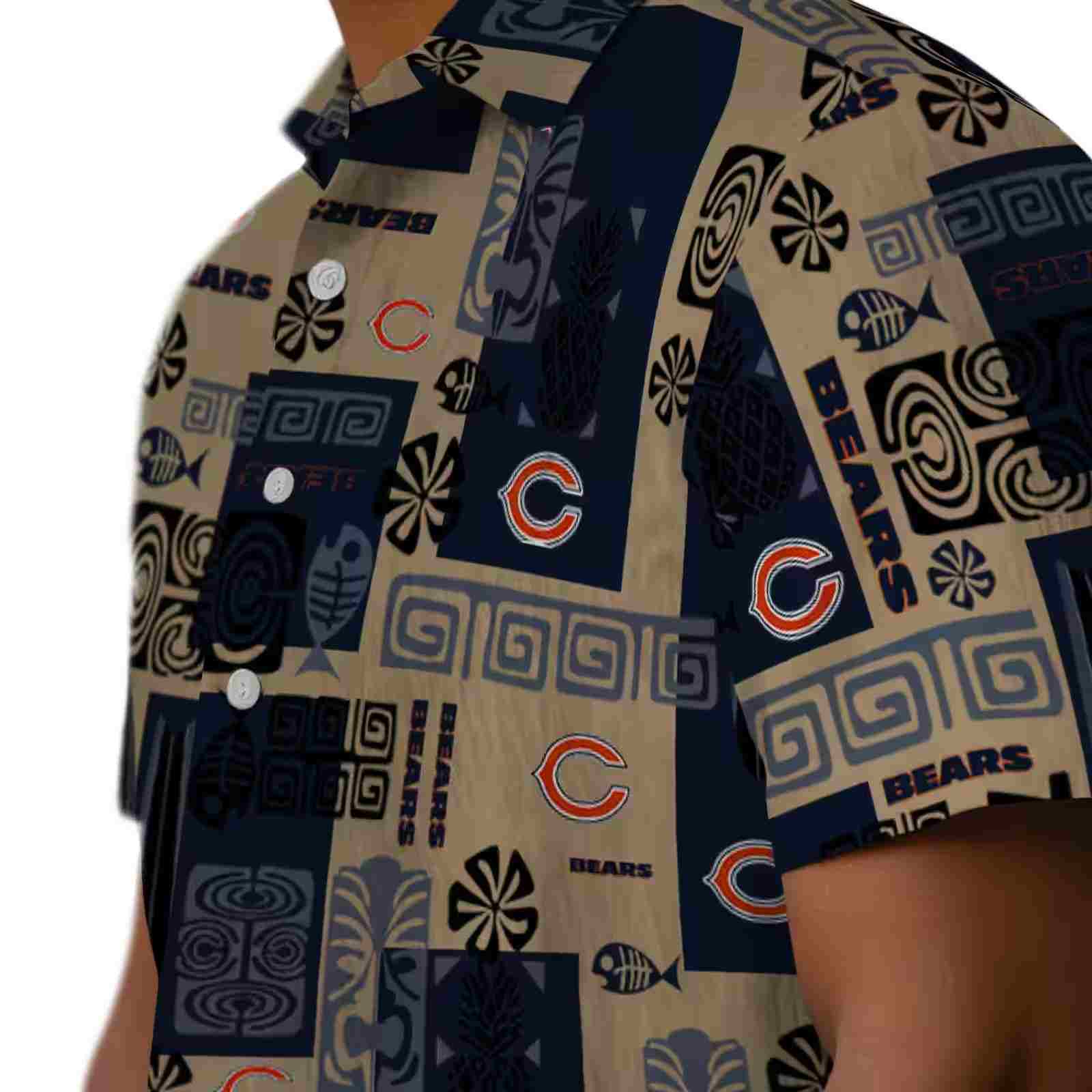 chicago bears tribal symbols blue hawaiian shirt trendy