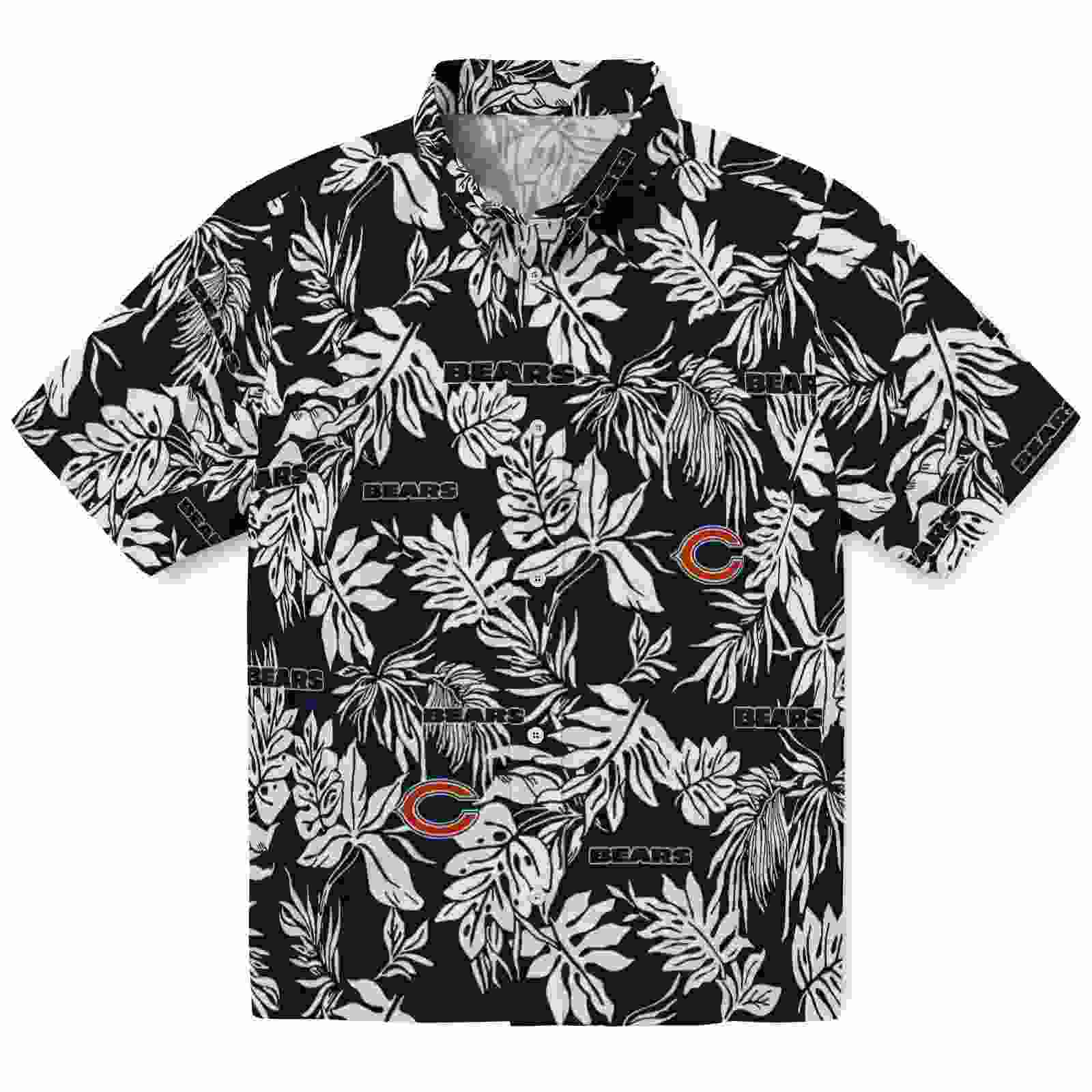 Chicago Bears Tropical Leaf Blue White Hawaiian Shirt