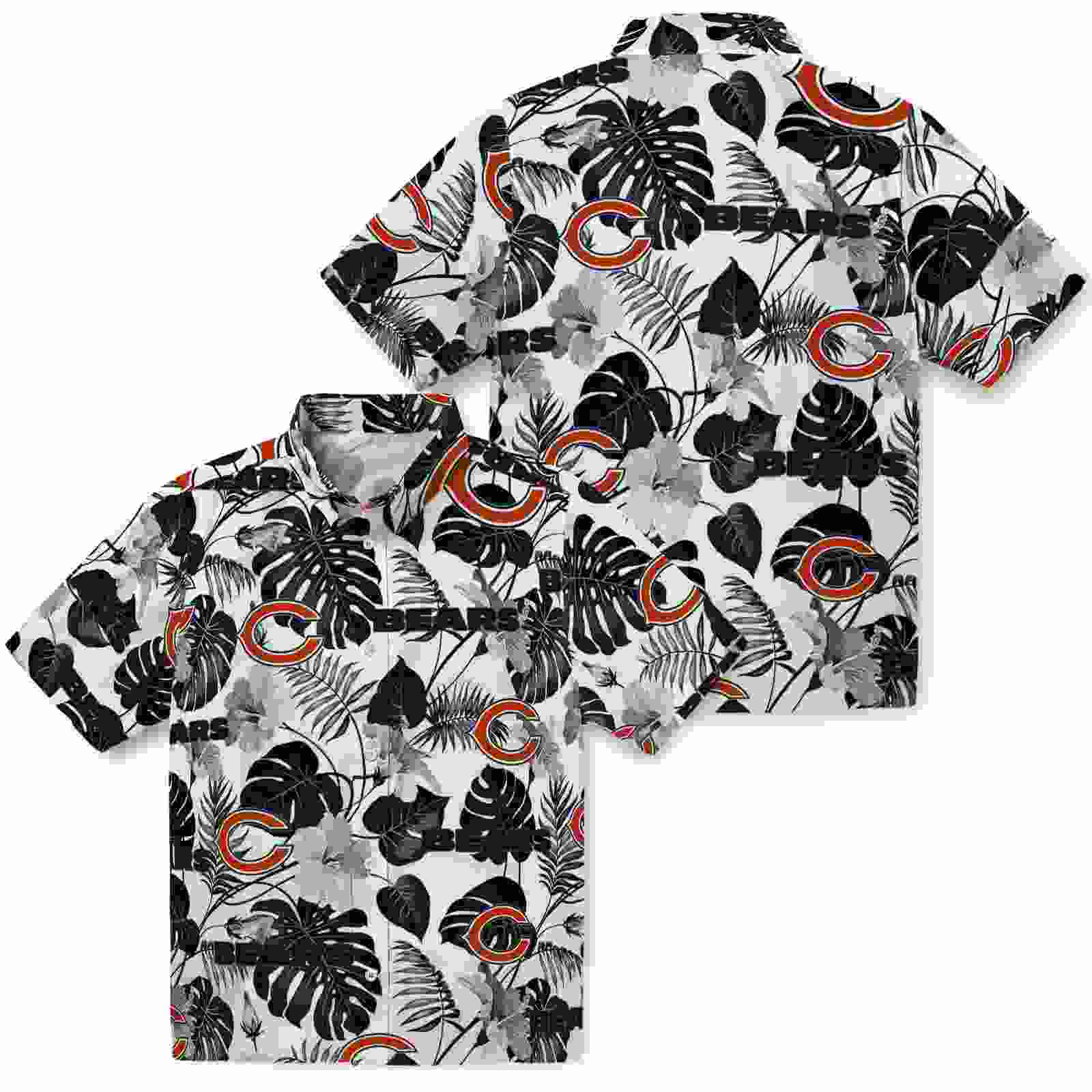 chicago bears tropical plants blue white hawaiian shirt high quality