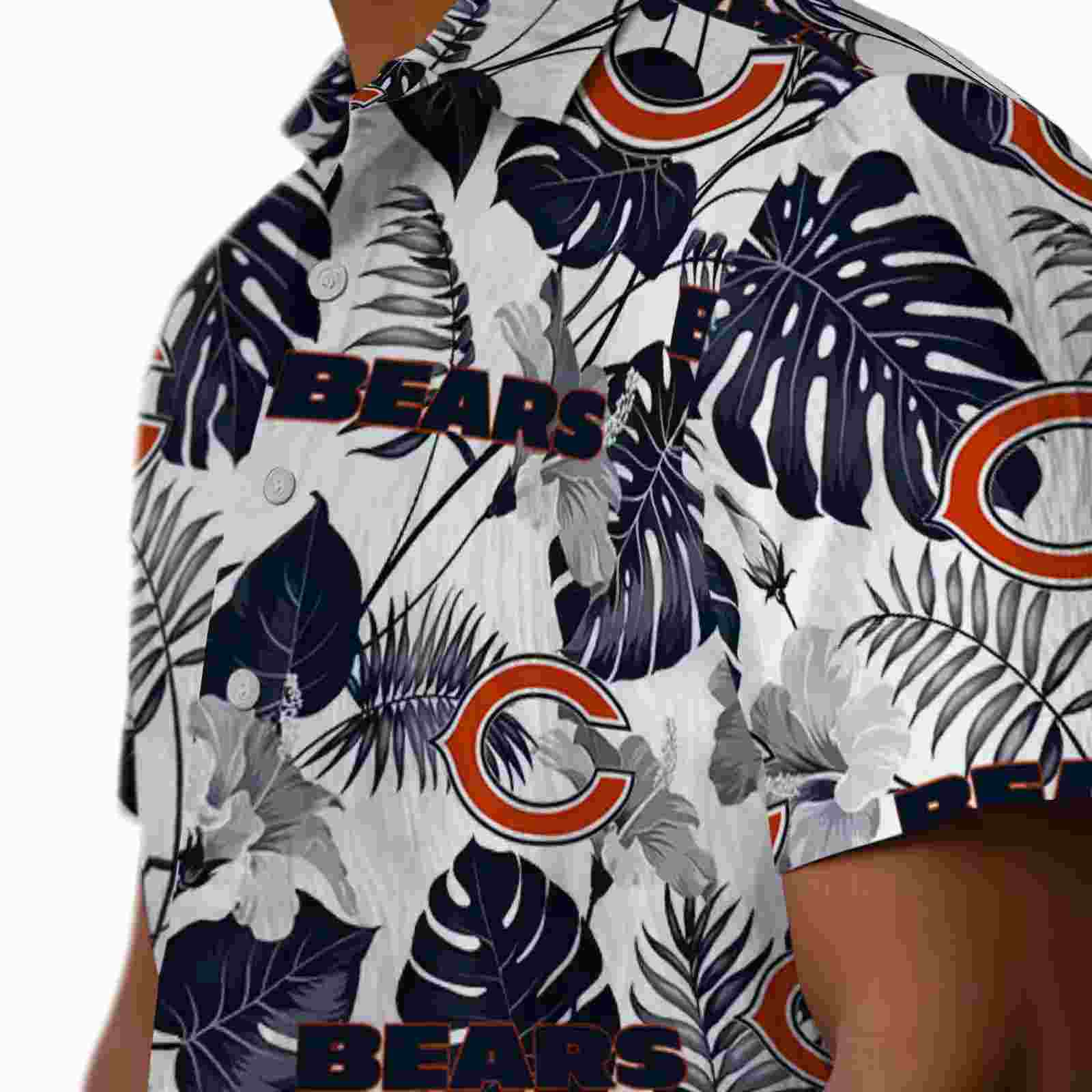 chicago bears tropical plants blue white hawaiian shirt trendy