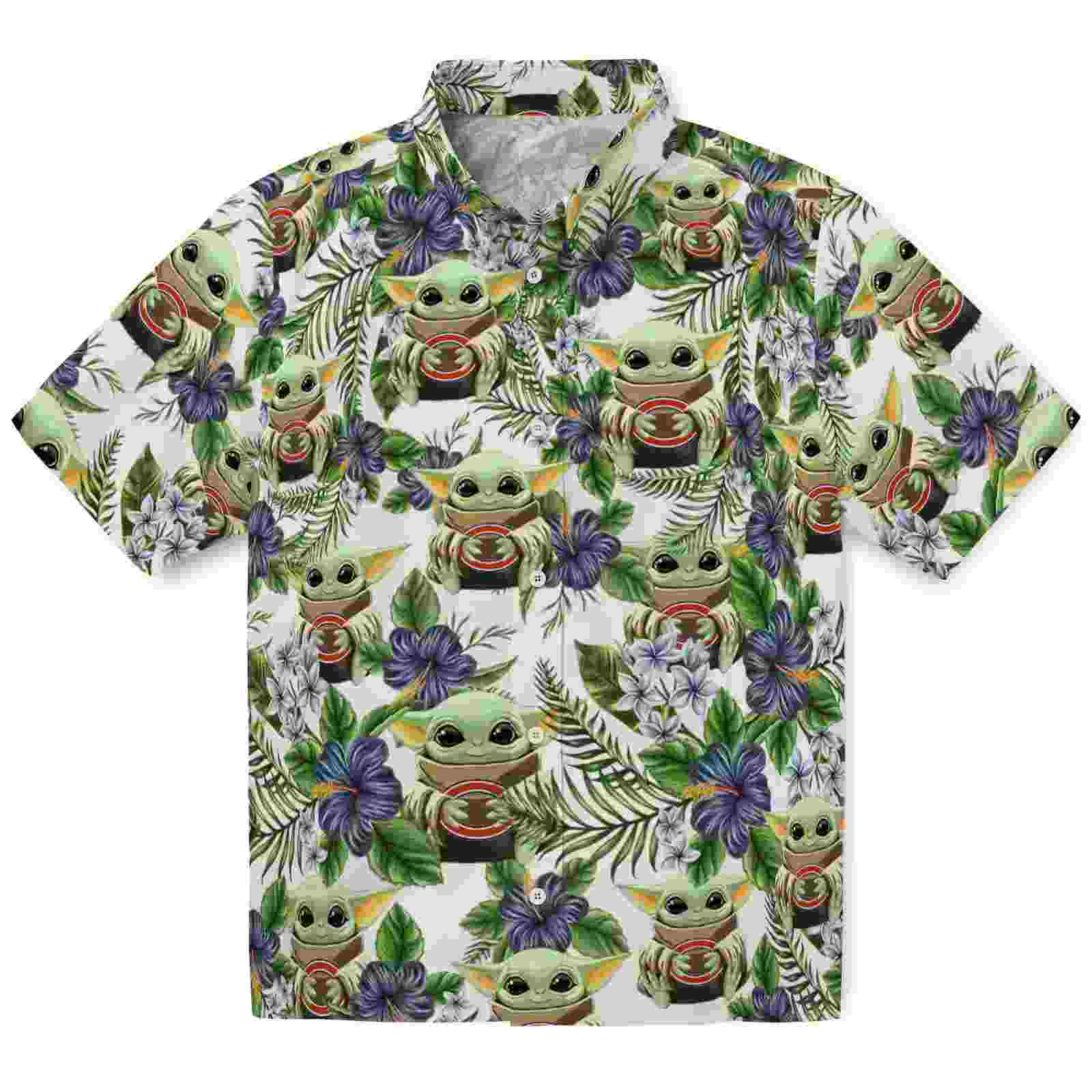 Chicago Bears Tropical Yoda Green Hawaiian Shirt