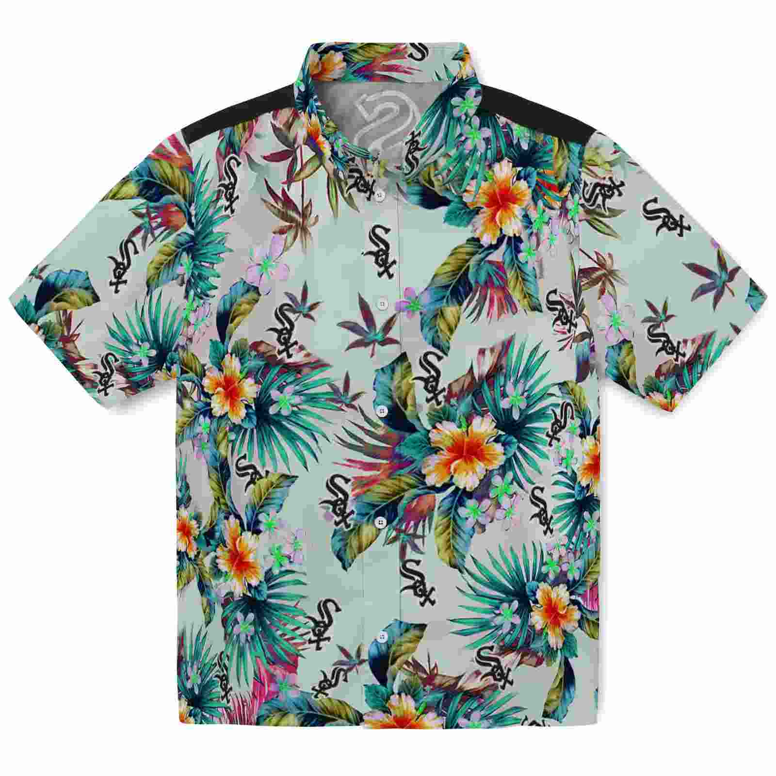 Chicago White Sox Tropical Foliage Green Hawaiian Shirt