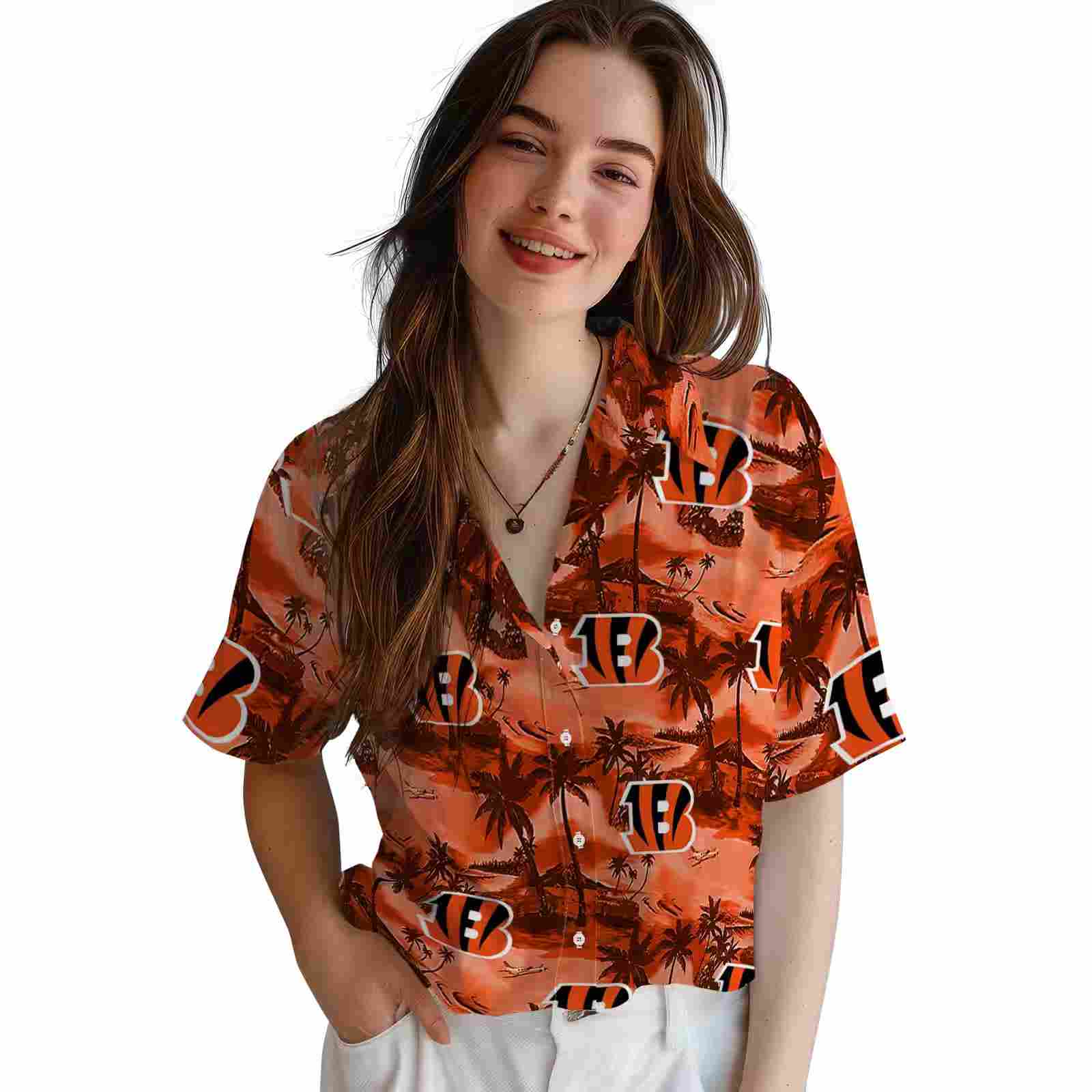 cincinnati bengals coastal palms orange hawaiian shirt latest model