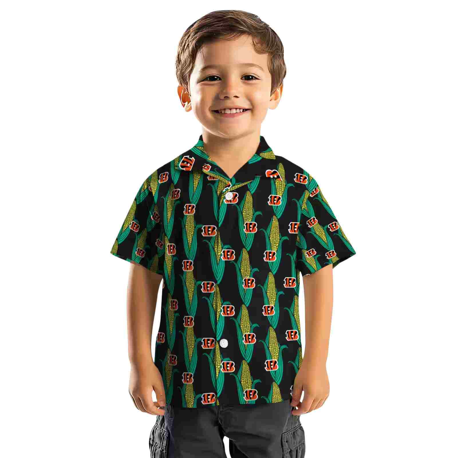 cincinnati bengals corn motifs black green hawaiian shirt top rated