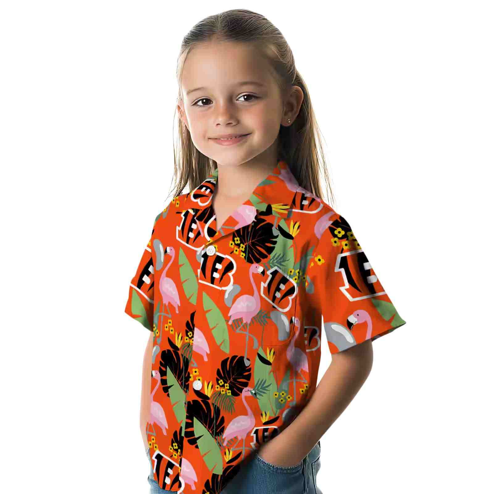 cincinnati bengals flamingo leaves orange hawaiian shirt premium grade