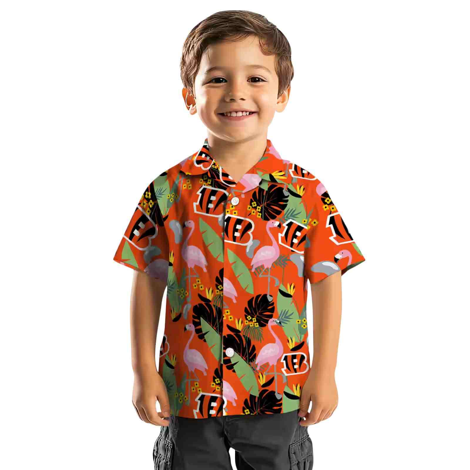 cincinnati bengals flamingo leaves orange hawaiian shirt top rated