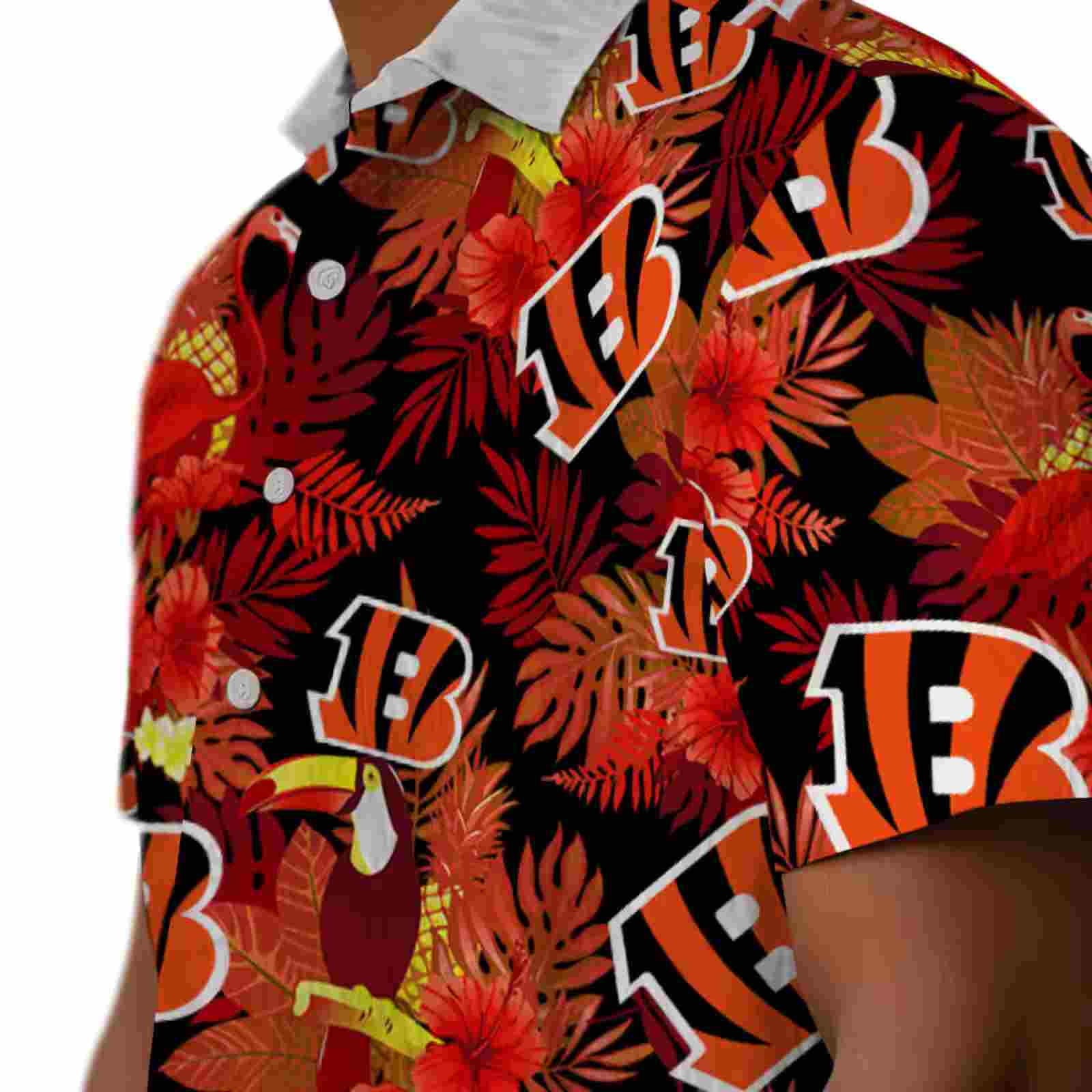 cincinnati bengals floral toucan orange red hawaiian shirt trendy