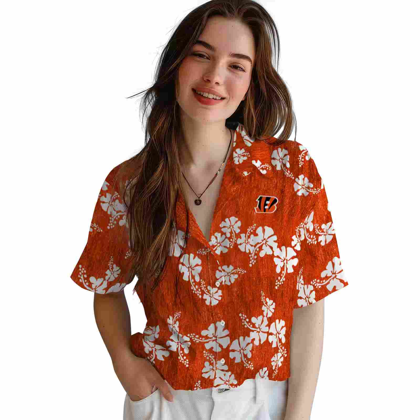 cincinnati bengals hibiscus clusters orange hawaiian shirt latest model