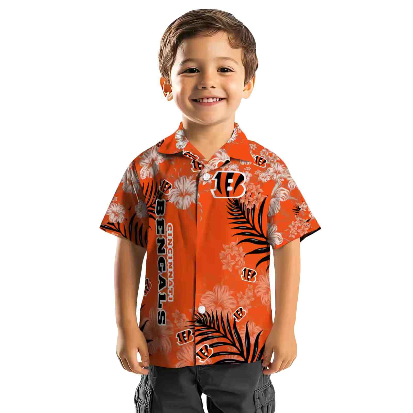 cincinnati bengals hibiscus print orange hawaiian shirt top rated