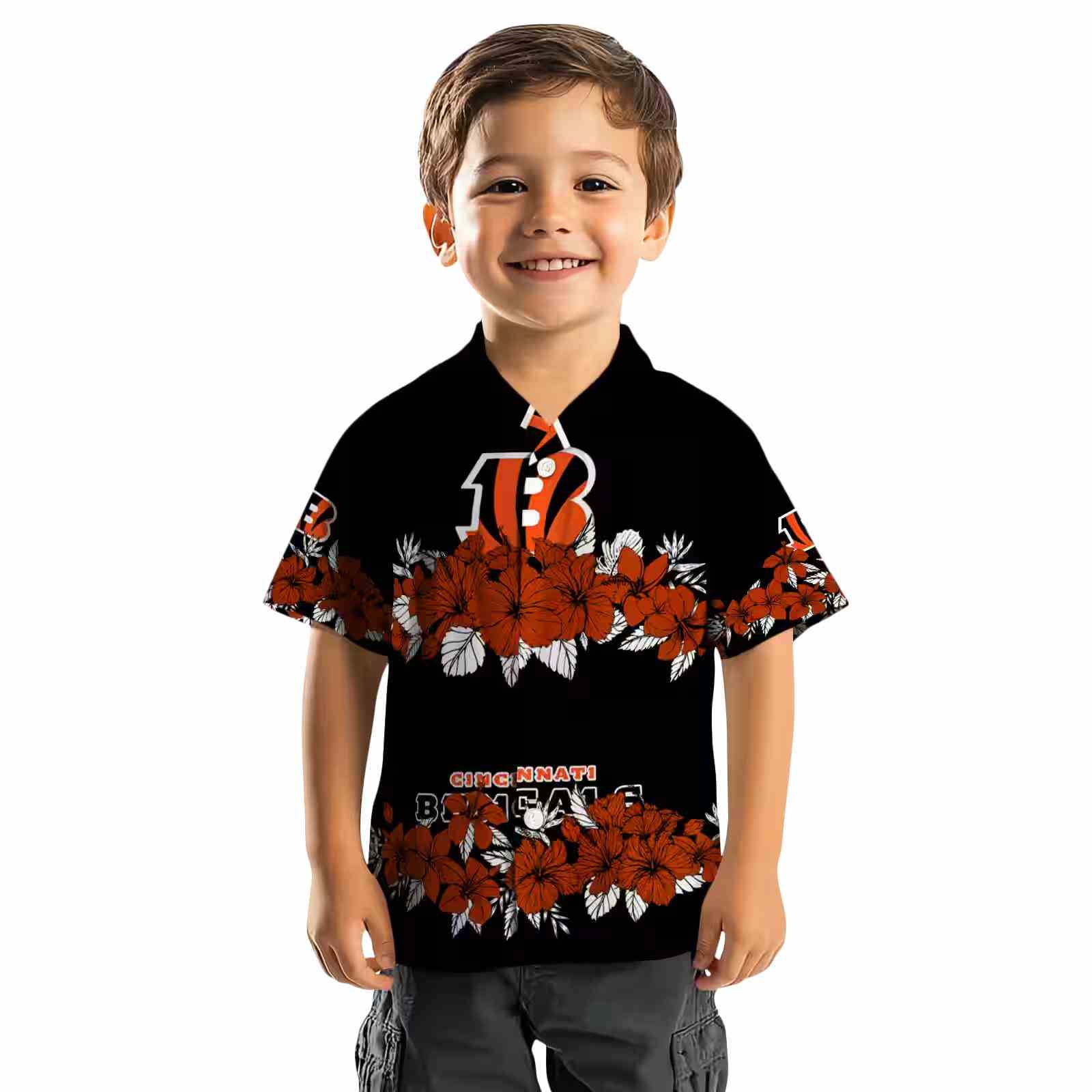 cincinnati bengals hibiscus stripe orange black hawaiian shirt top rated