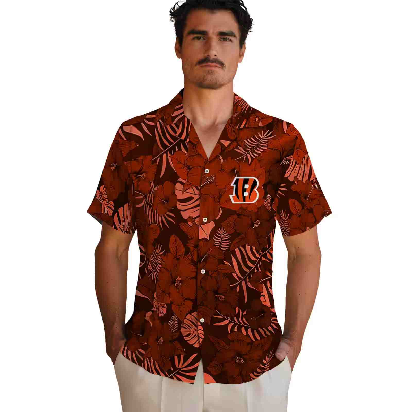 cincinnati bengals jungle vibes orange hawaiian shirt fashion forward