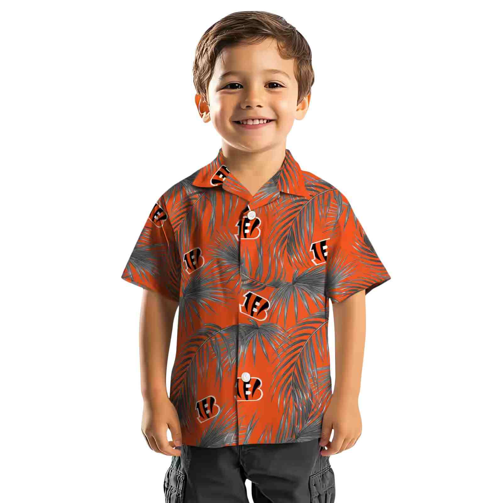 cincinnati bengals leafy palms orange hawaiian shirt top rated