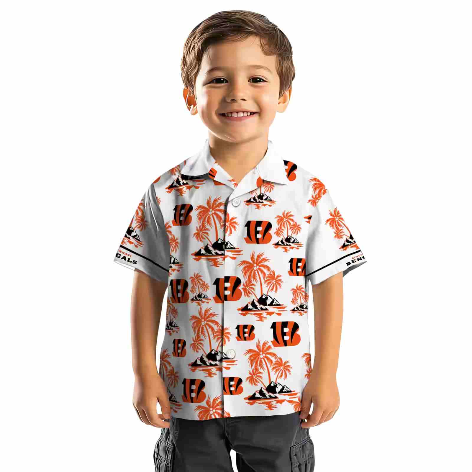 cincinnati bengals palm island print orange white hawaiian shirt top rated