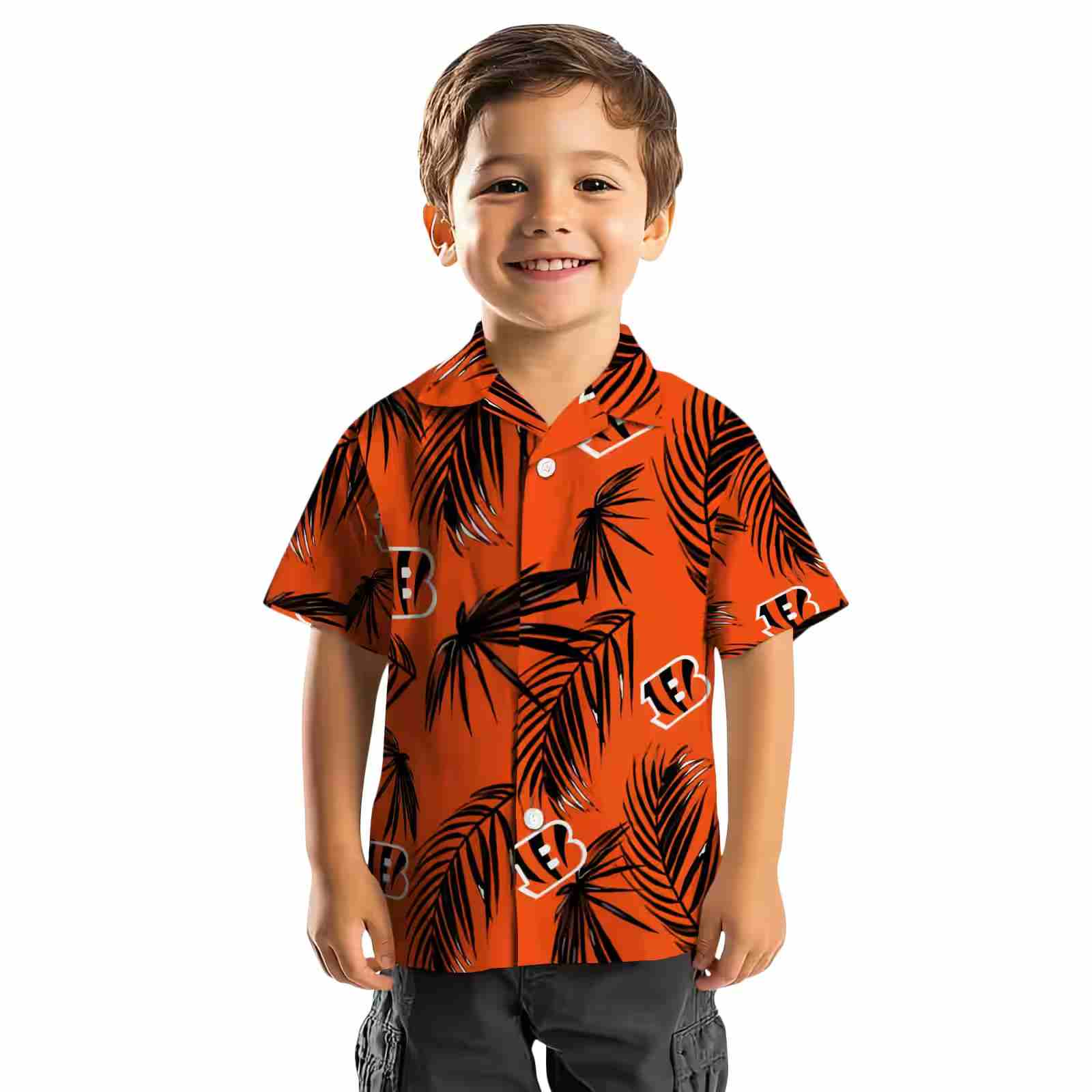 cincinnati bengals palm leaf orange hawaiian shirt top rated