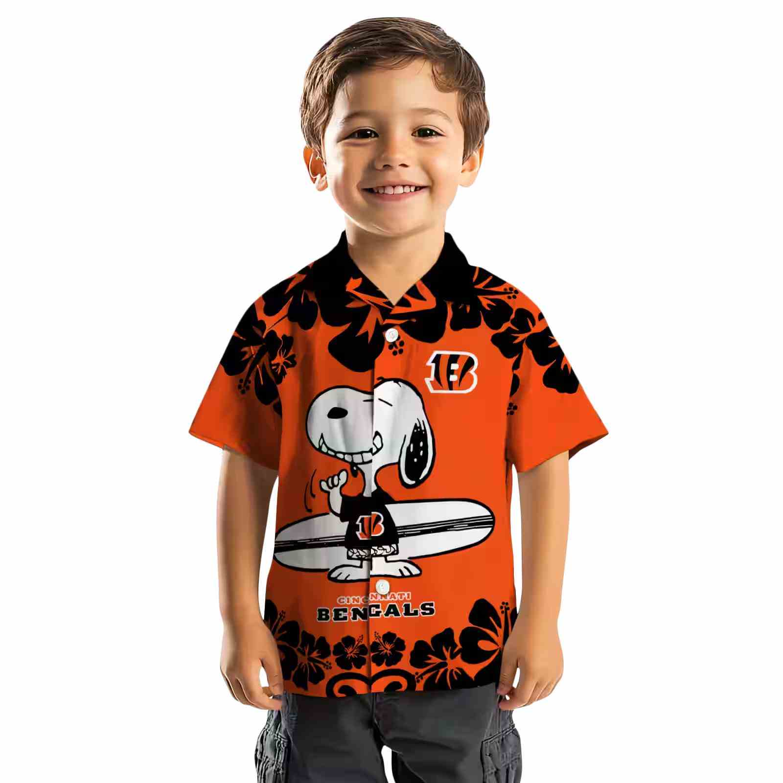 cincinnati bengals snoopy surf orange white hawaiian shirt top rated