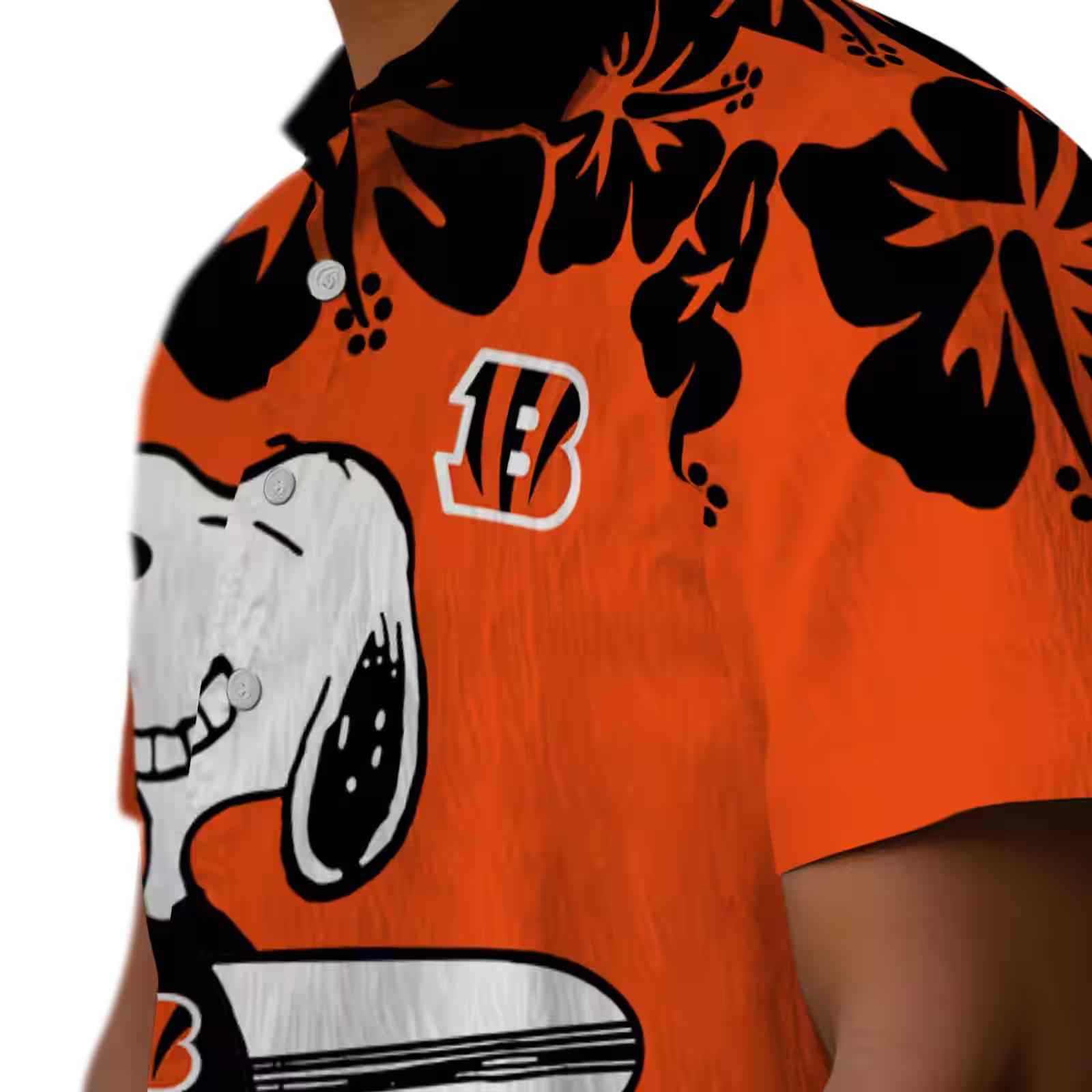 cincinnati bengals snoopy surf orange white hawaiian shirt trendy