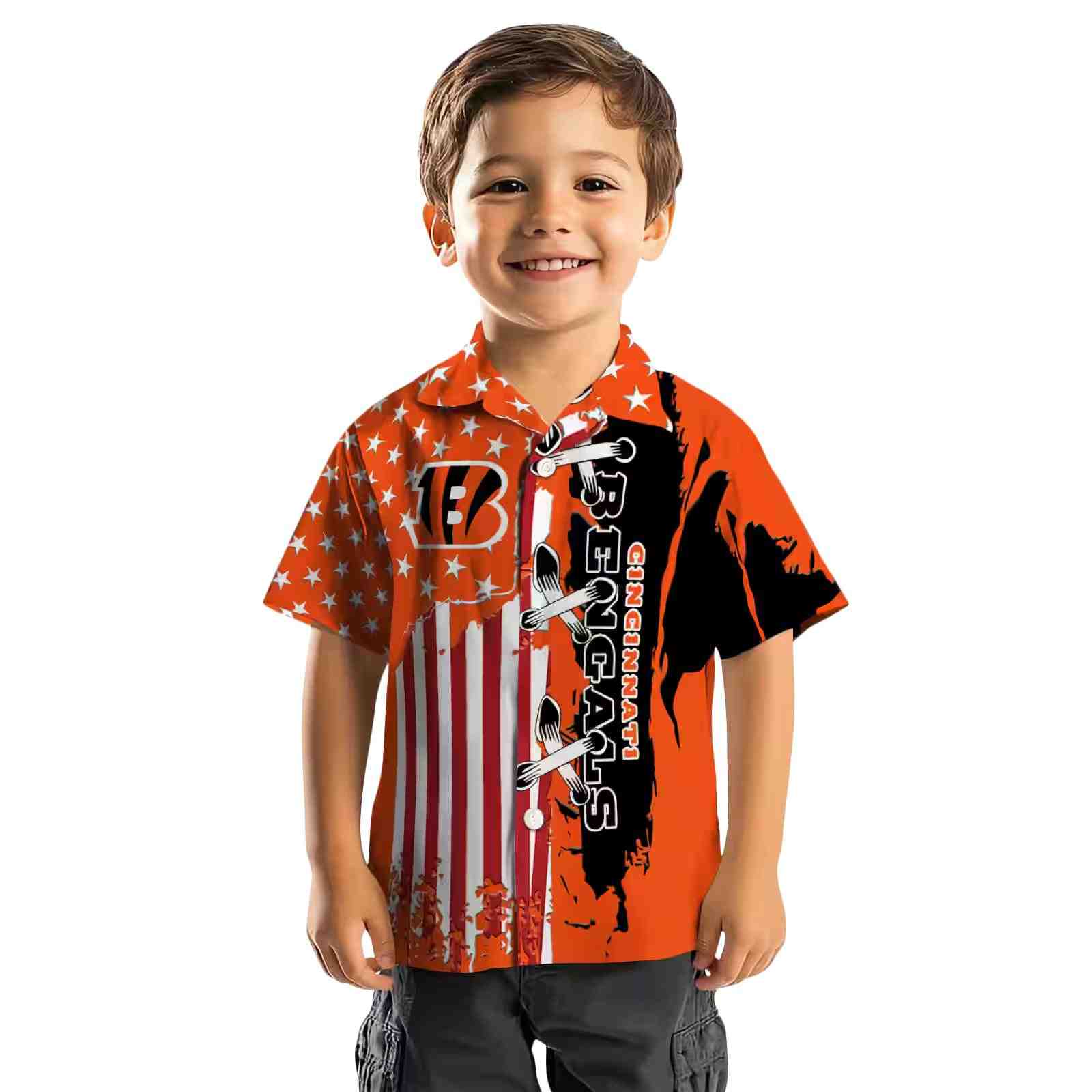 cincinnati bengals stitched flag orange hawaiian shirt top rated