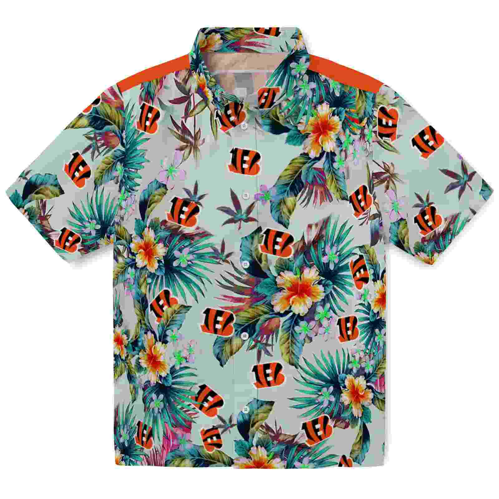 cincinnati bengals tropical foliage green hawaiian shirt best selling