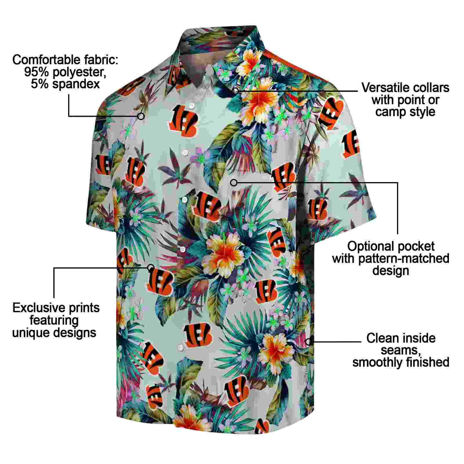 cincinnati bengals tropical foliage green hawaiian shirt new arrival