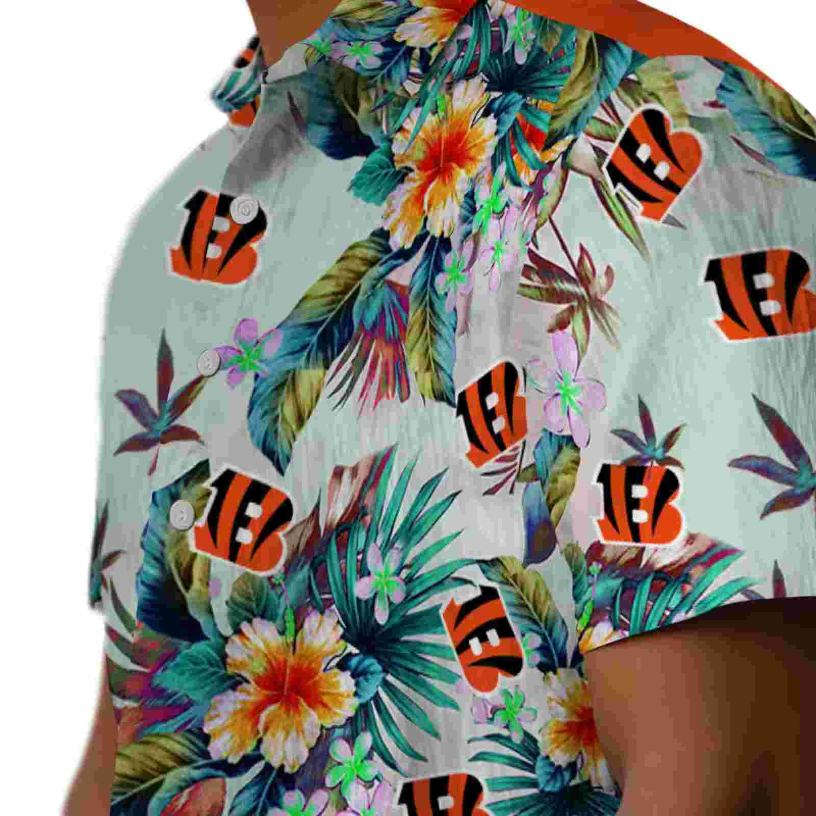 cincinnati bengals tropical foliage green hawaiian shirt trendy