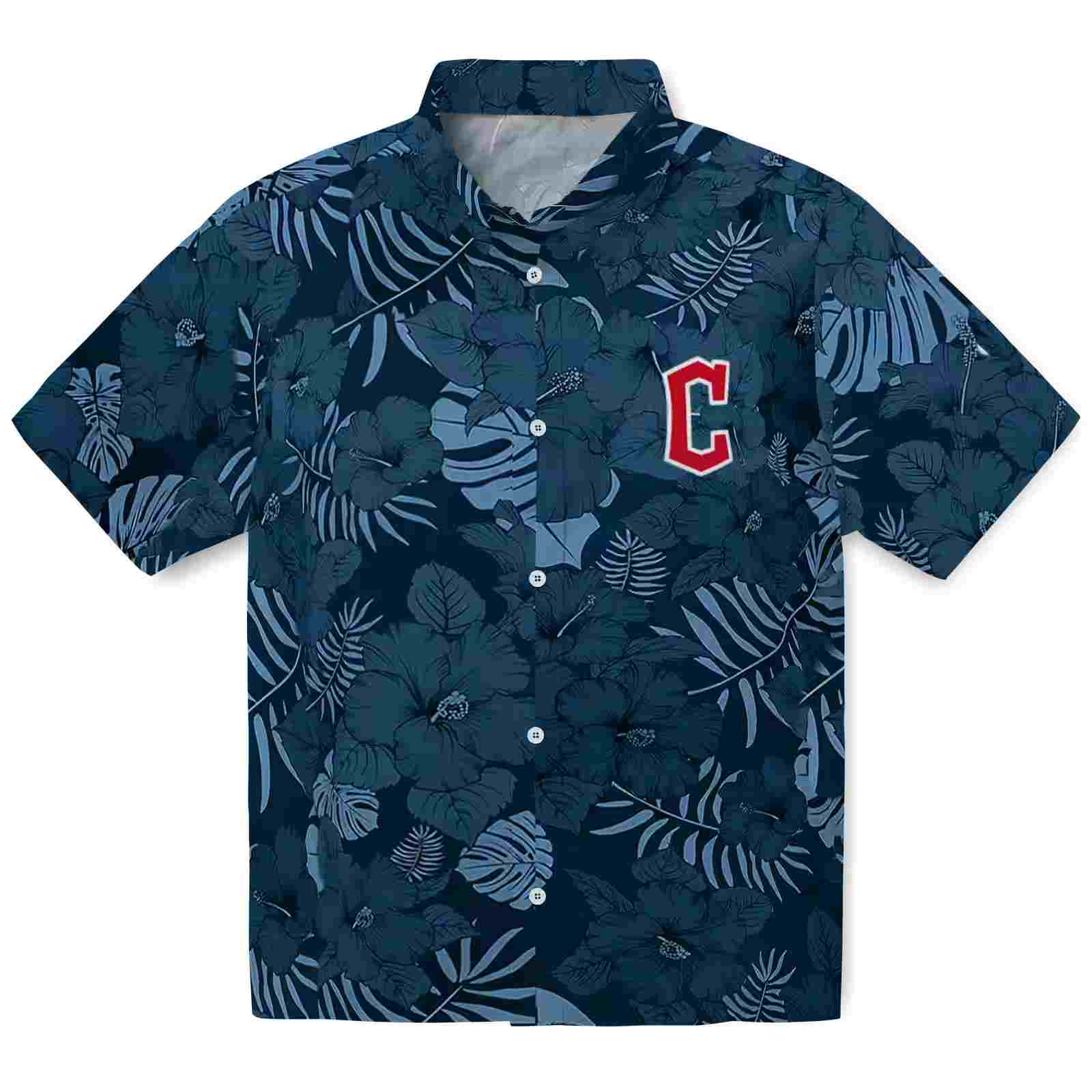 Cleveland Guardians Jungle Vibes Navy Blue Hawaiian Shirt