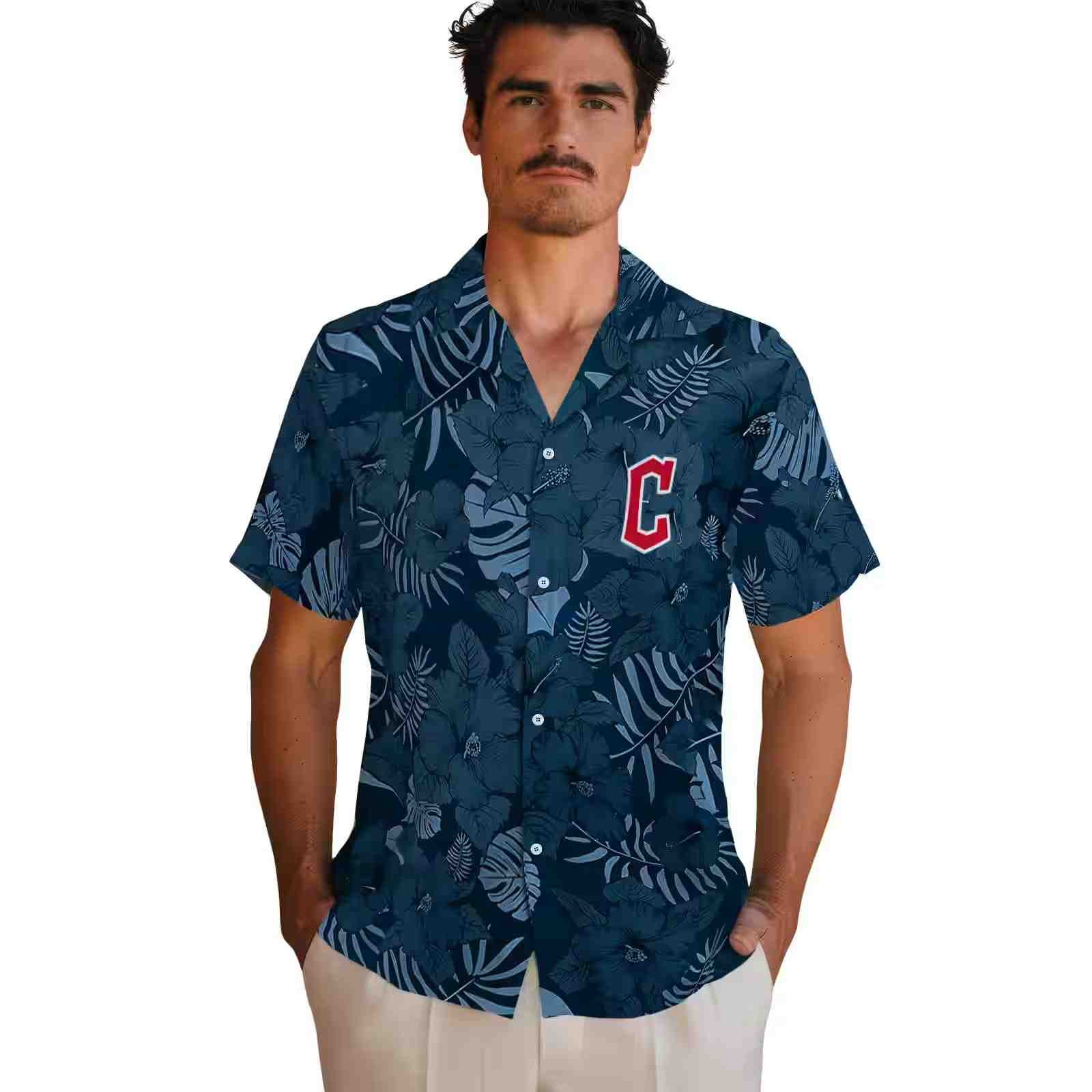 cleveland guardians jungle vibes navy blue hawaiian shirt fashion forward