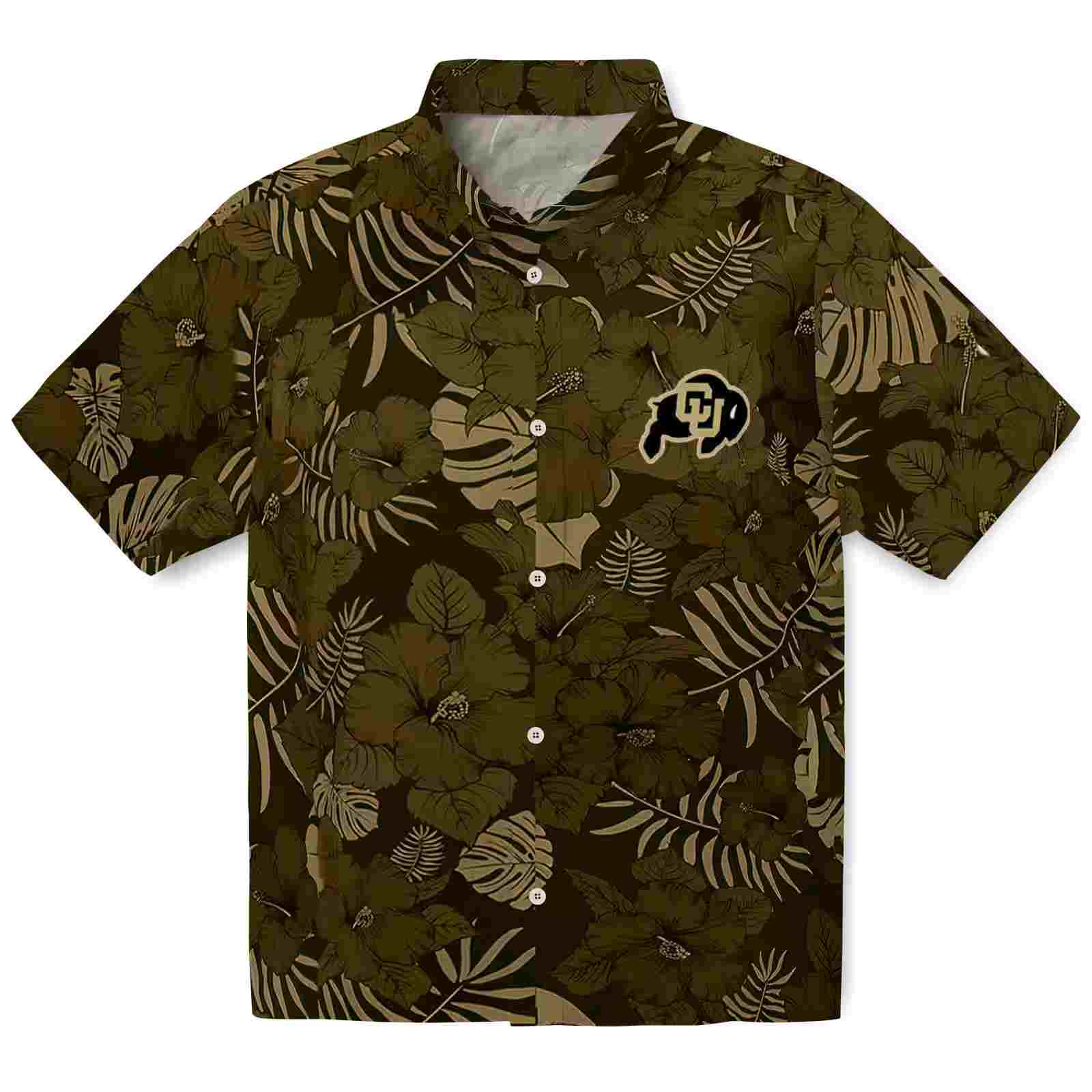 Colorado Buffaloes Jungle Vibes Gold Hawaiian Shirt