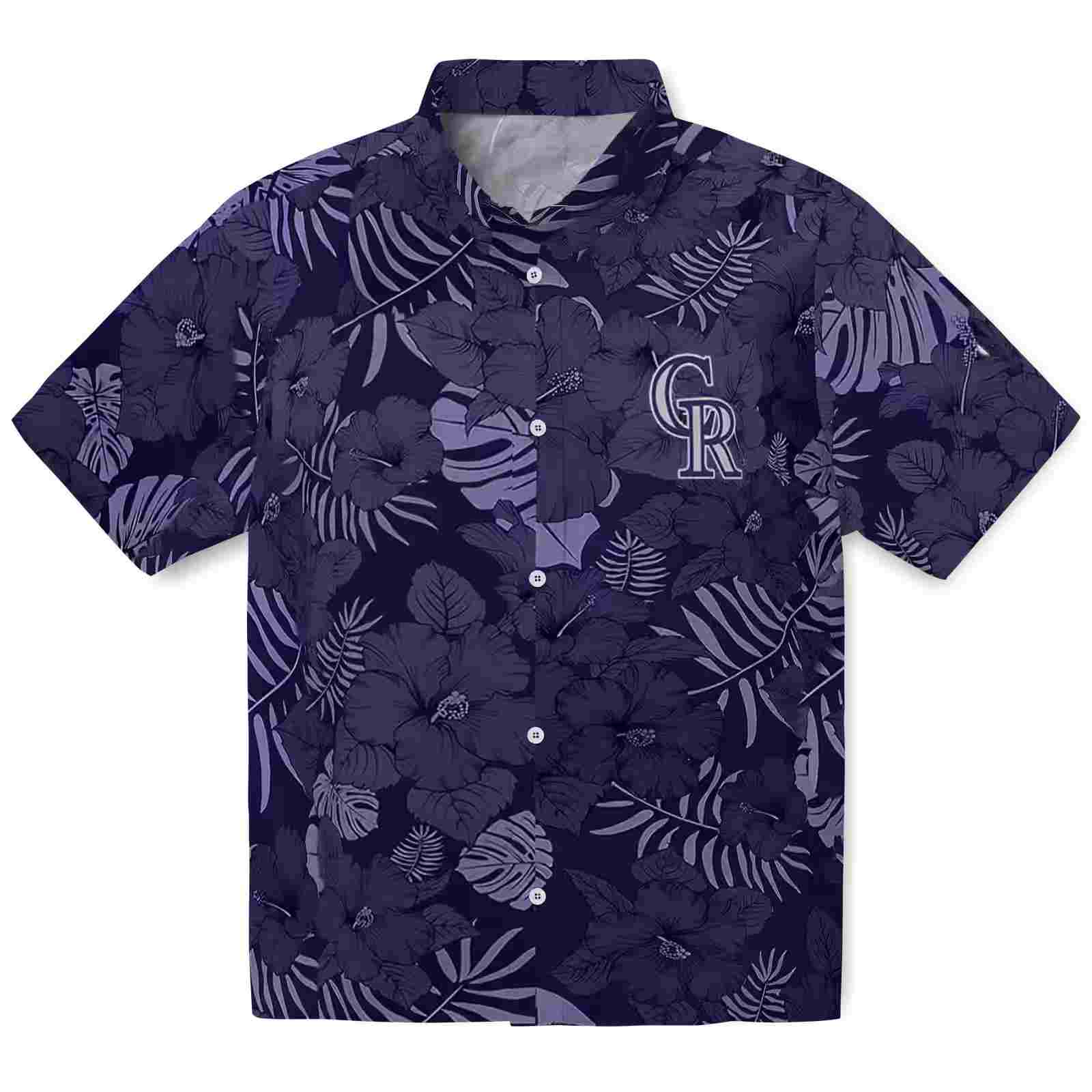 Colorado Rockies Jungle Vibes Blue Hawaiian Shirt