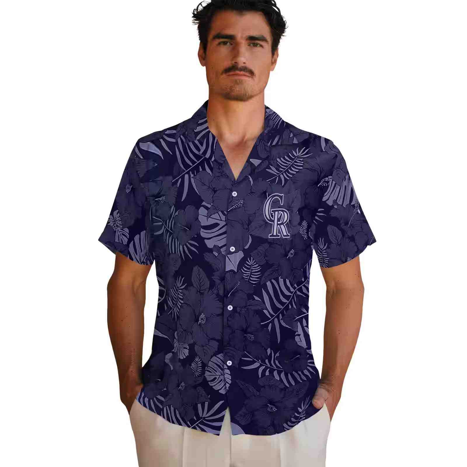 colorado rockies jungle vibes blue hawaiian shirt fashion forward