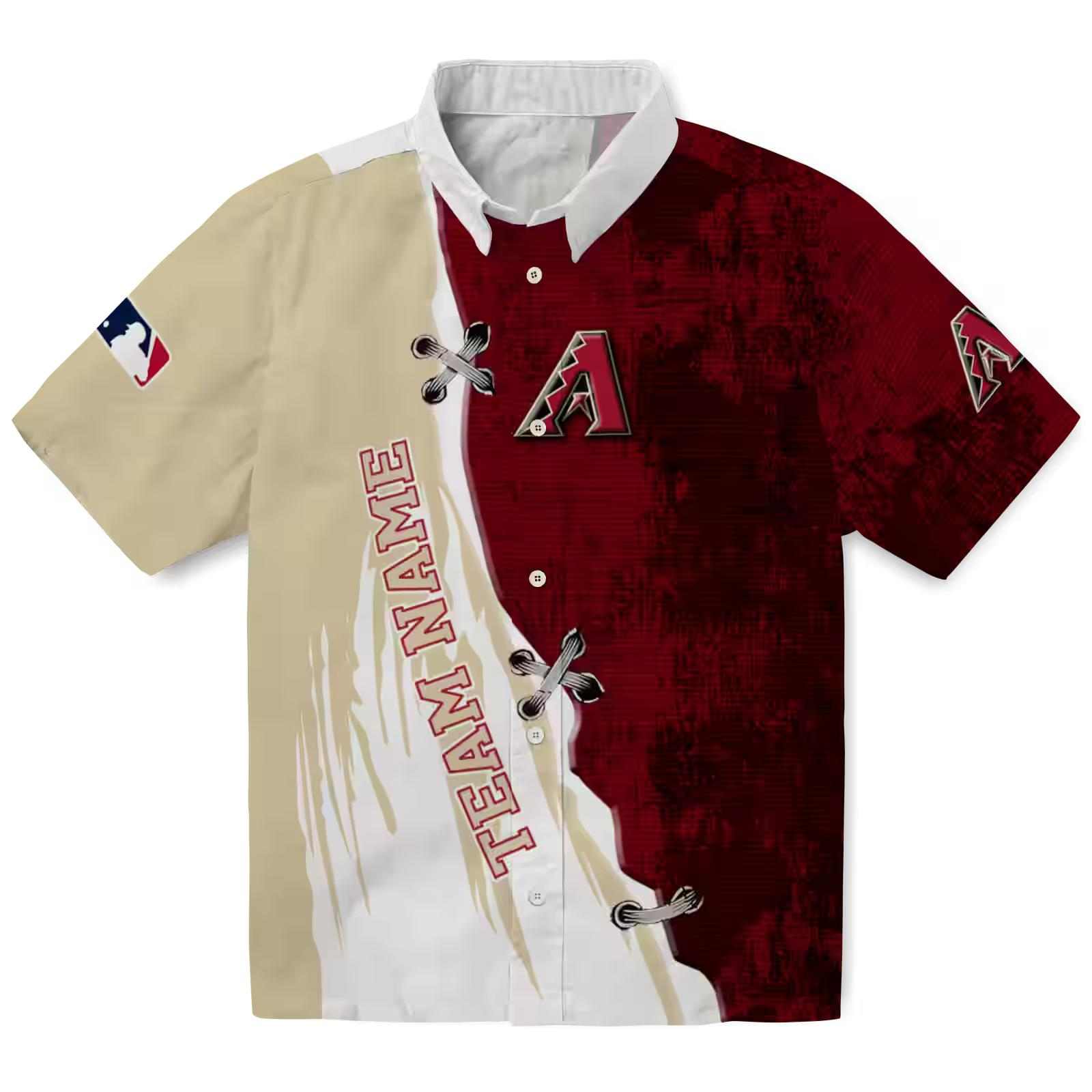 Custom Arizona Diamondbacks Edgy Streaks Red White Hawaiian Shirt