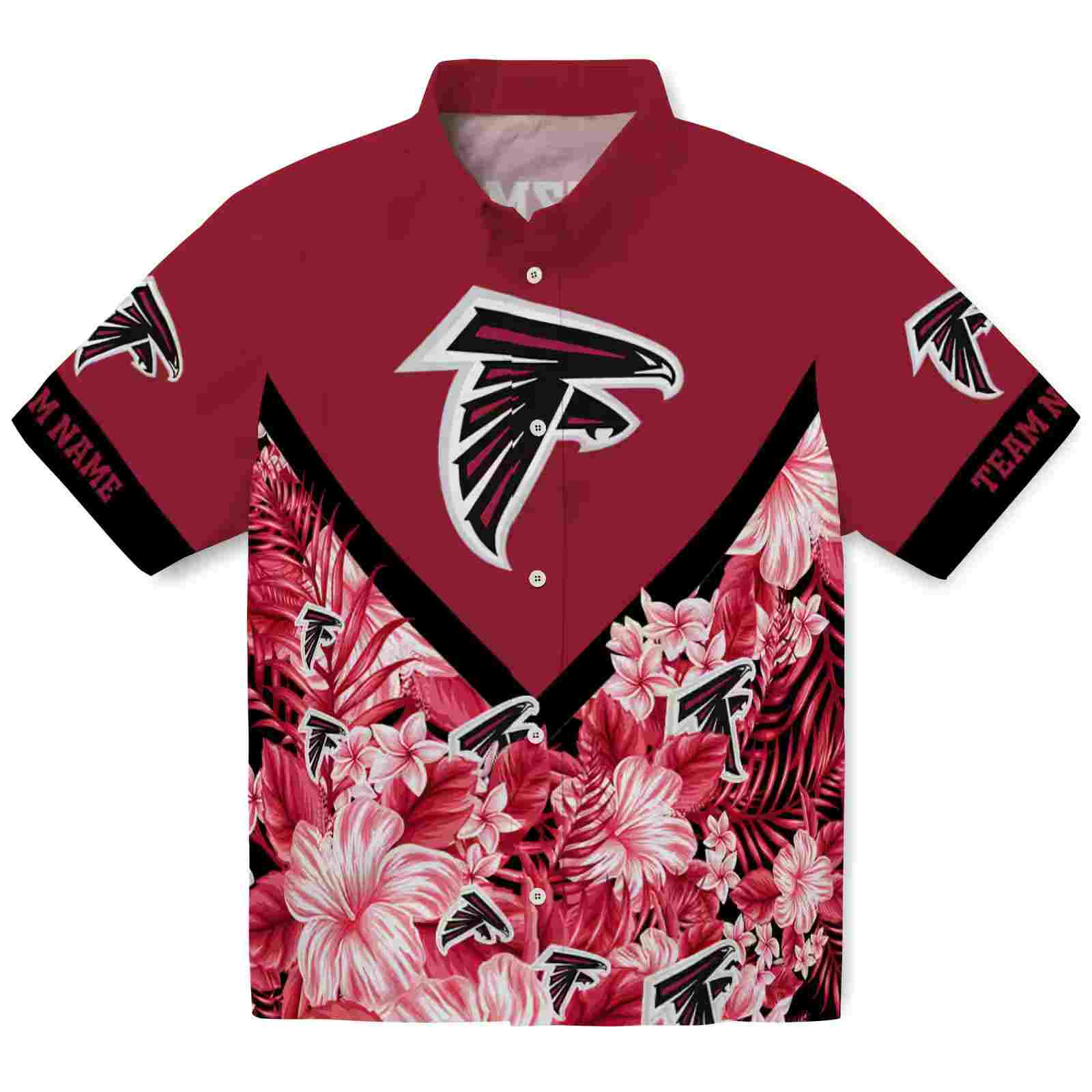 custom atlanta falcons floral chevron red hawaiian shirt best selling