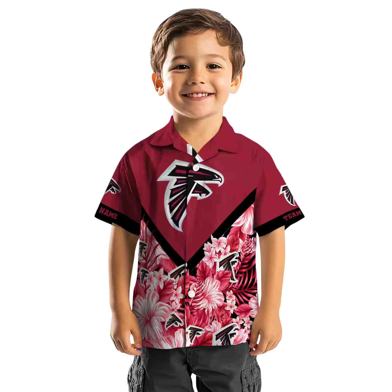 custom atlanta falcons floral chevron red hawaiian shirt top rated