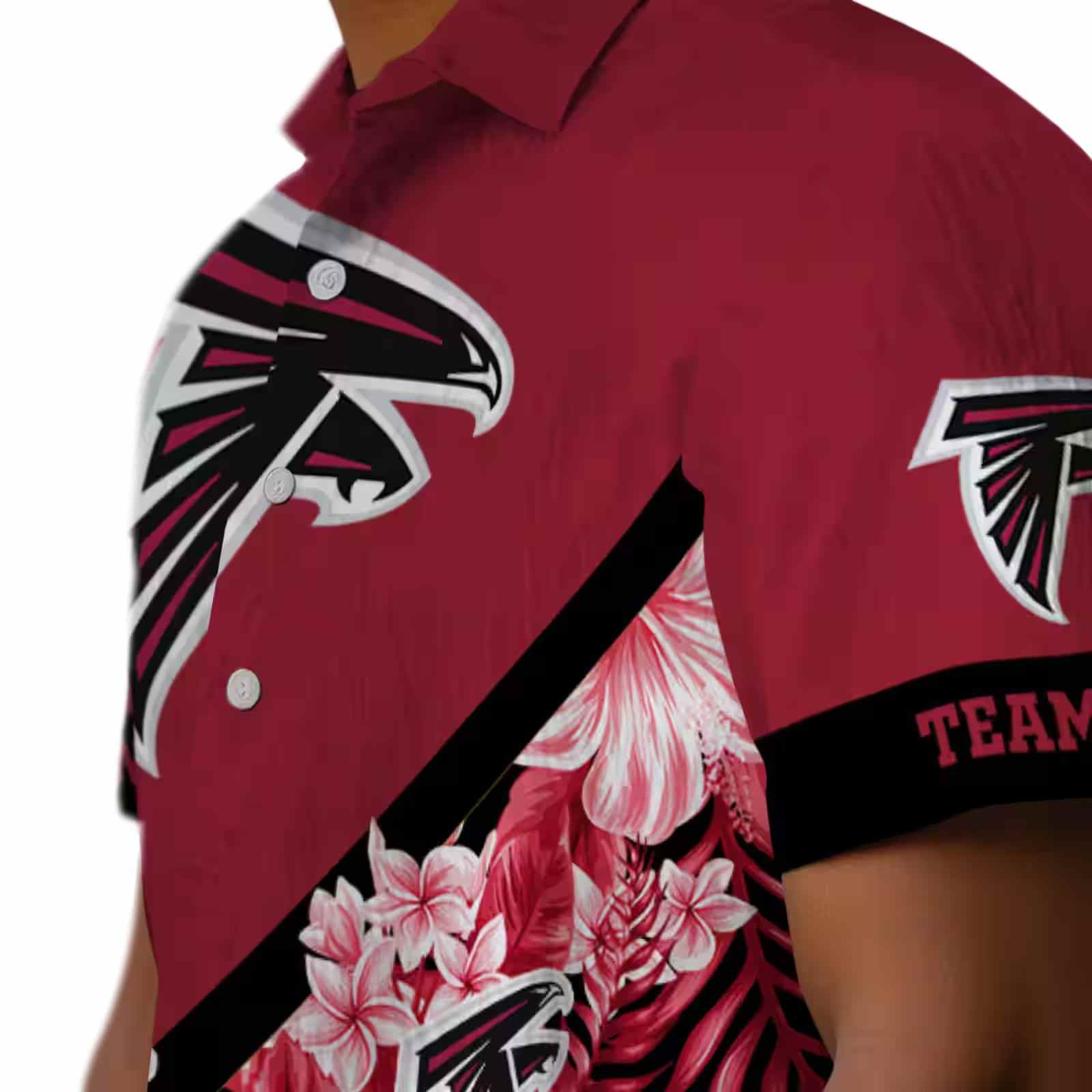 custom atlanta falcons floral chevron red hawaiian shirt trendy