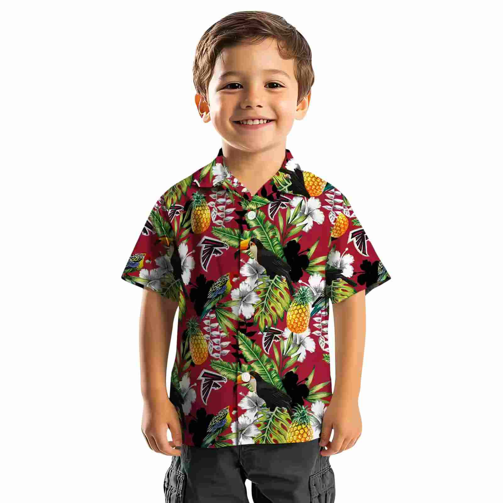 custom atlanta falcons tropical toucan red green hawaiian shirt top rated